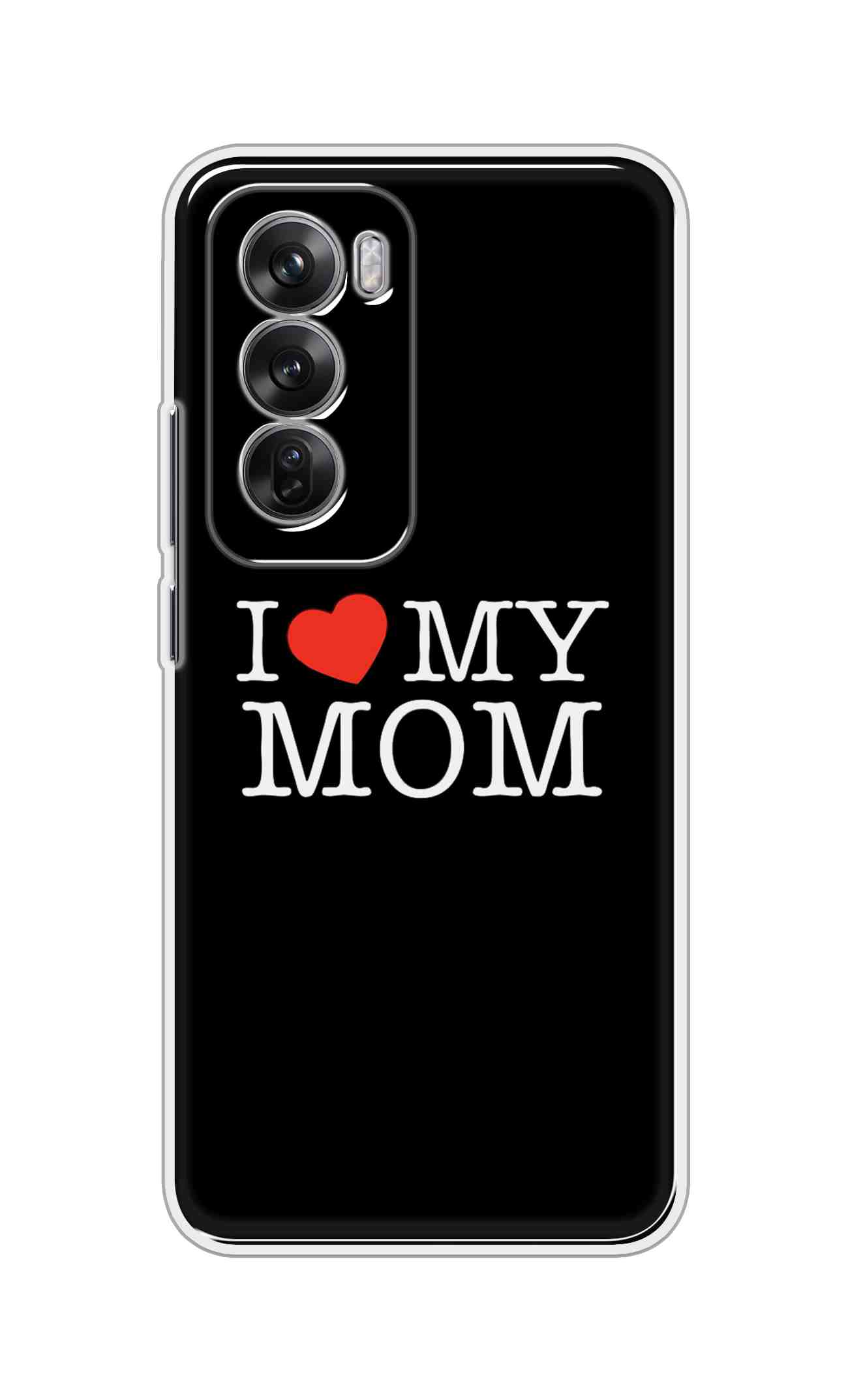 Coberta Back Cover For Oppo Reno 12 5G Back Cover Stylish Case - I Love My Mom in Black Design D11011