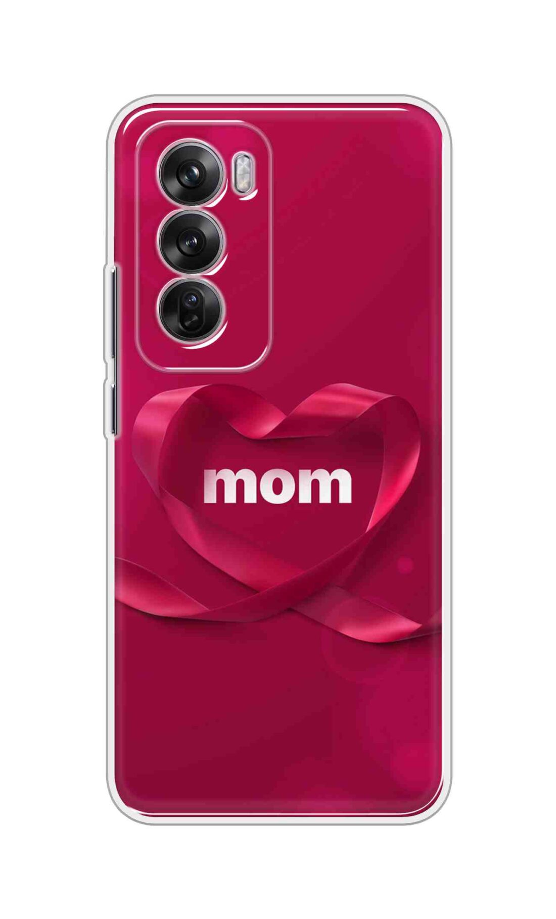 Coberta Back Cover For Oppo Reno 12 5G Back Cover Stylish Case - Mom texts in Red heart Design D11317