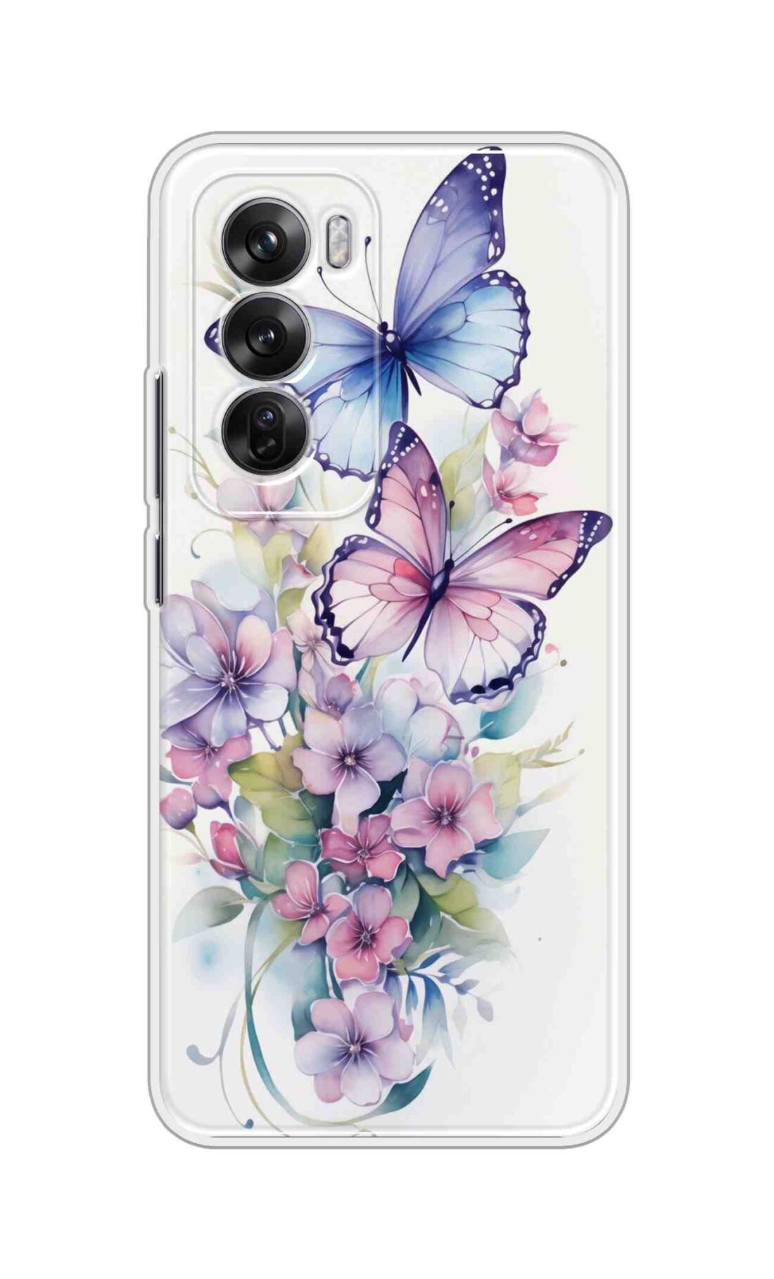 Coberta Back Cover For Oppo Reno 12 5G Back Cover Stylish Case - Butterfly with Flowers Design D16524