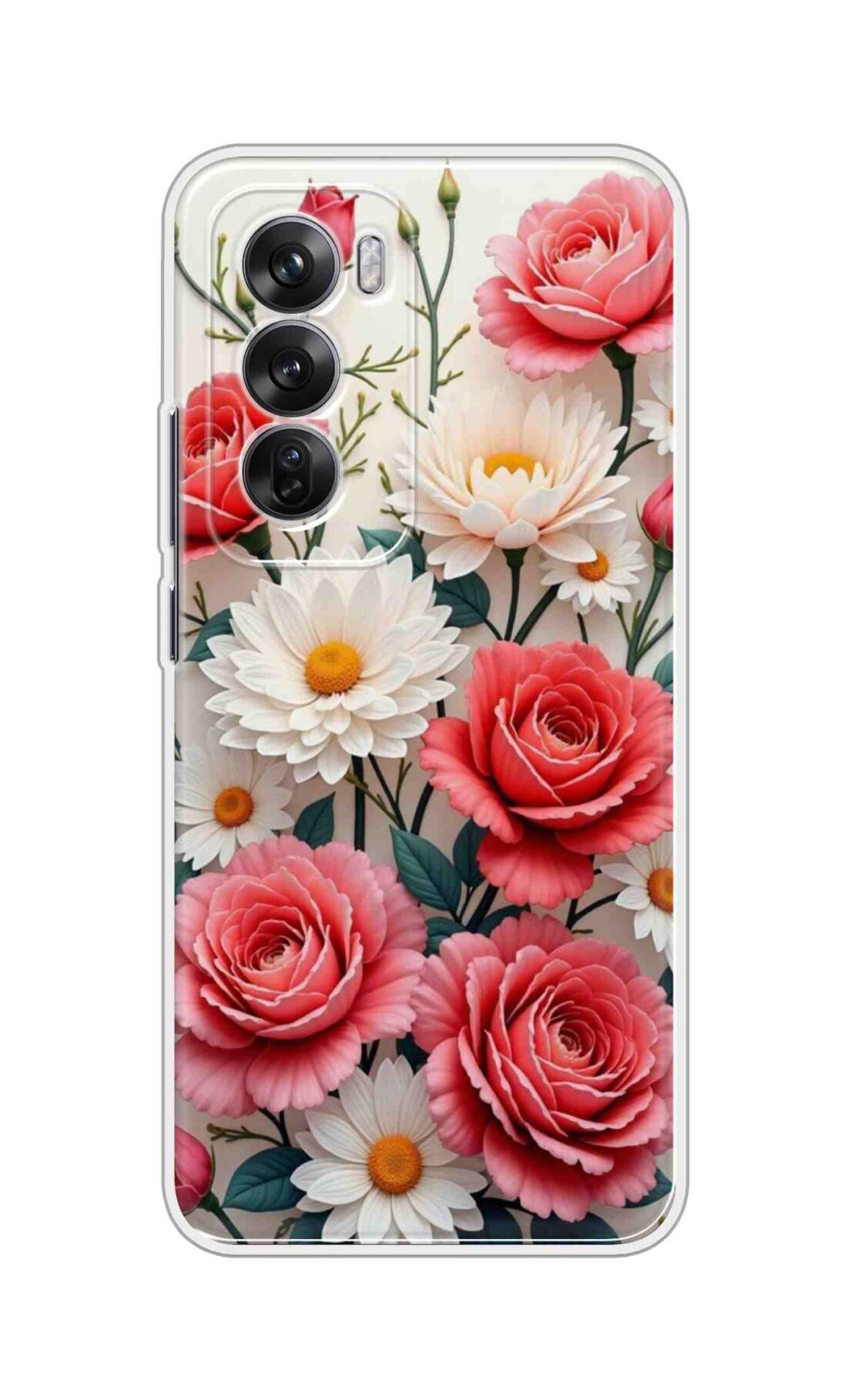 Coberta Back Cover For Oppo Reno 12 5G Back Cover Stylish Case - Sunflowers and Rose Design D16557
