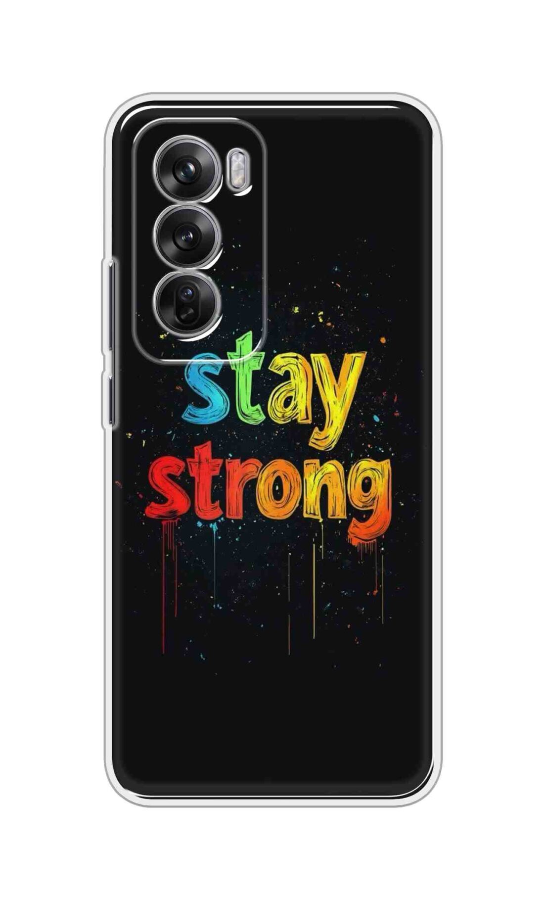 Coberta Back Cover For Oppo Reno 12 5G Back Cover Stylish Case - Stay Strong in Black Design D16558
