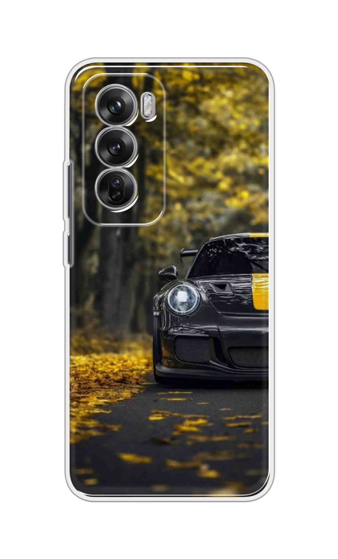Coberta Back Cover For Oppo Reno 12 5G Back Cover Stylish Case - Black and Yellow Car Design D16561