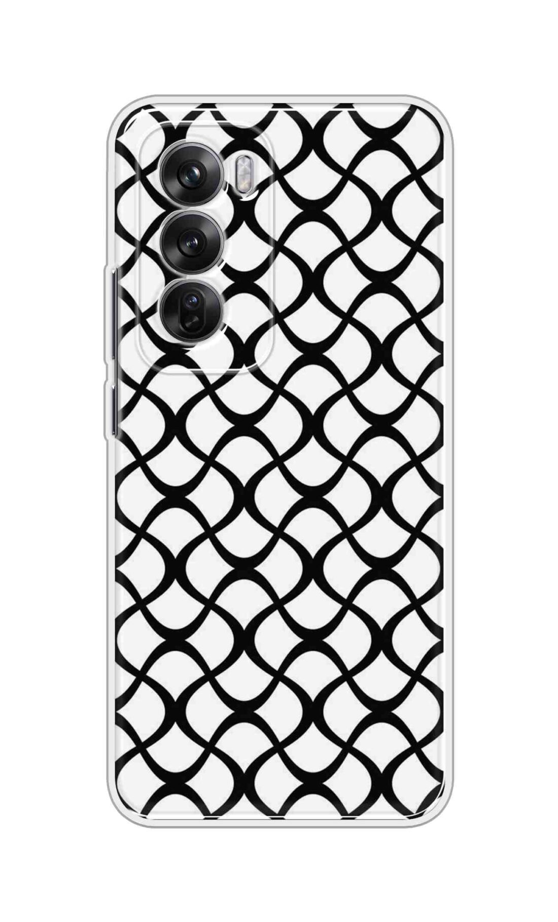 Coberta Back Cover For Oppo Reno 12 5G Back Cover Stylish Case - Black Zig Zag Design D16590