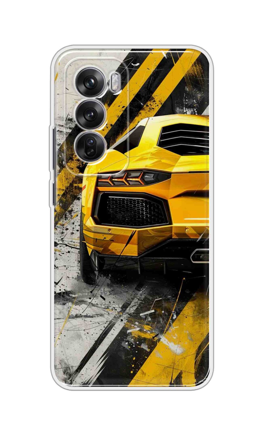 Coberta Back Cover For Oppo Reno 12 5G Back Cover Stylish Case - Yellow Modified Car Design D16618