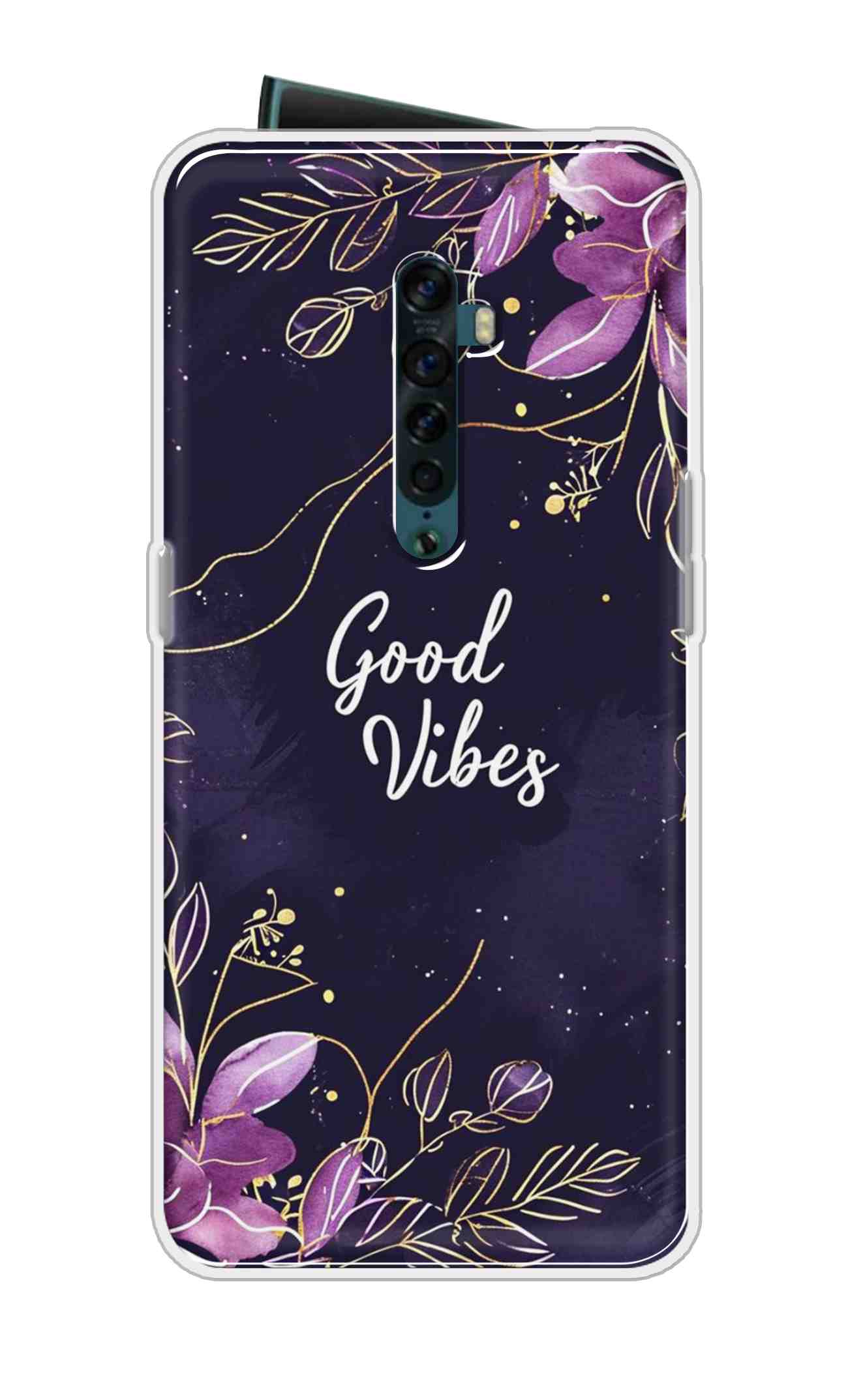 Coberta Back Cover For Oppo Reno 2 Back Cover Stylish Case - Good Vibes in Flowers Design D16517