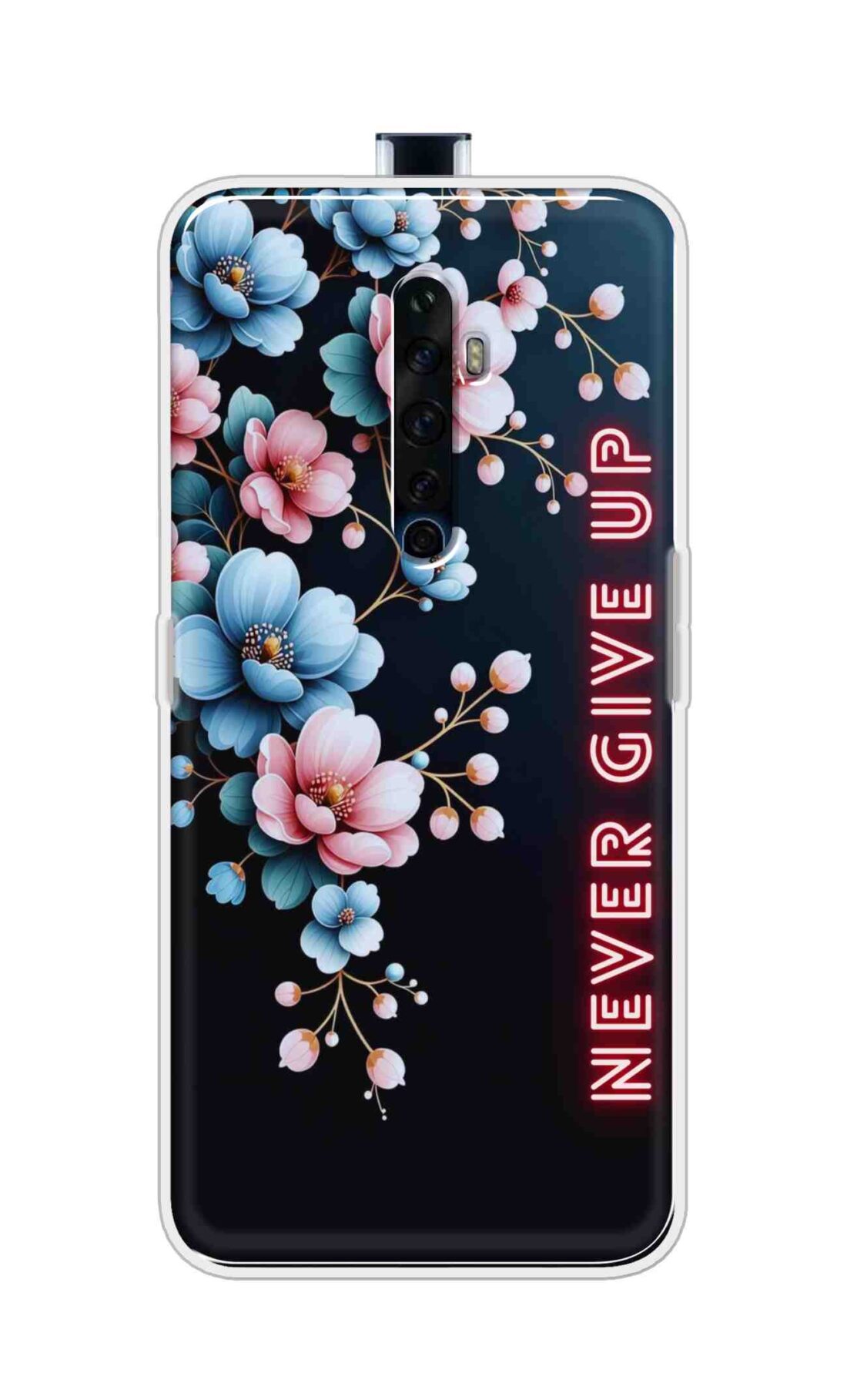 Coberta Back Cover For Oppo Reno 2Z Back Cover Stylish Case - Never Give Up with Flowers Design D16500