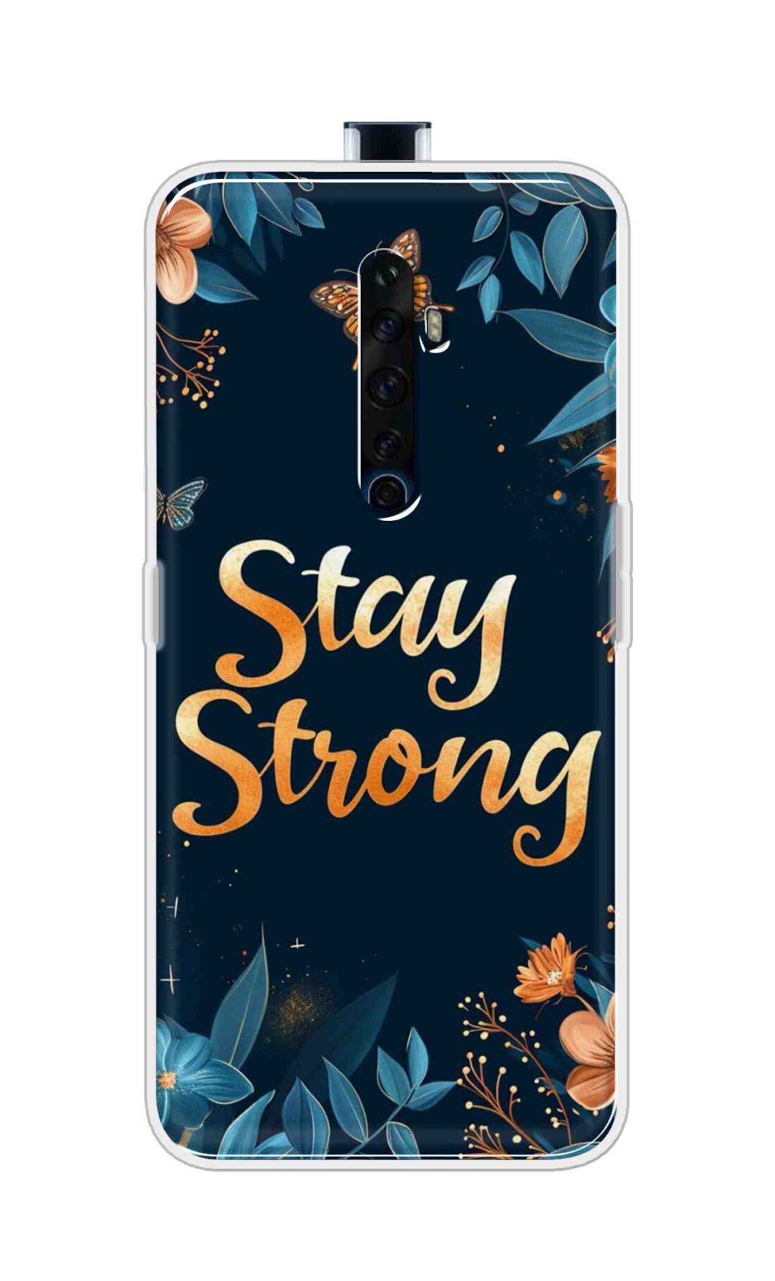 Coberta Back Cover For Oppo Reno 2Z Back Cover Stylish Case - Stay Strong with Flowers Design D16514