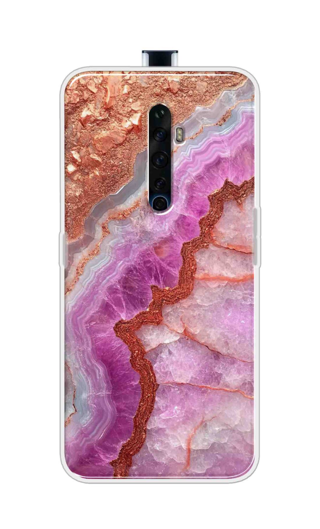 Coberta Back Cover For Oppo Reno 2Z Back Cover Stylish Case - Multicolour Marble Design D16532