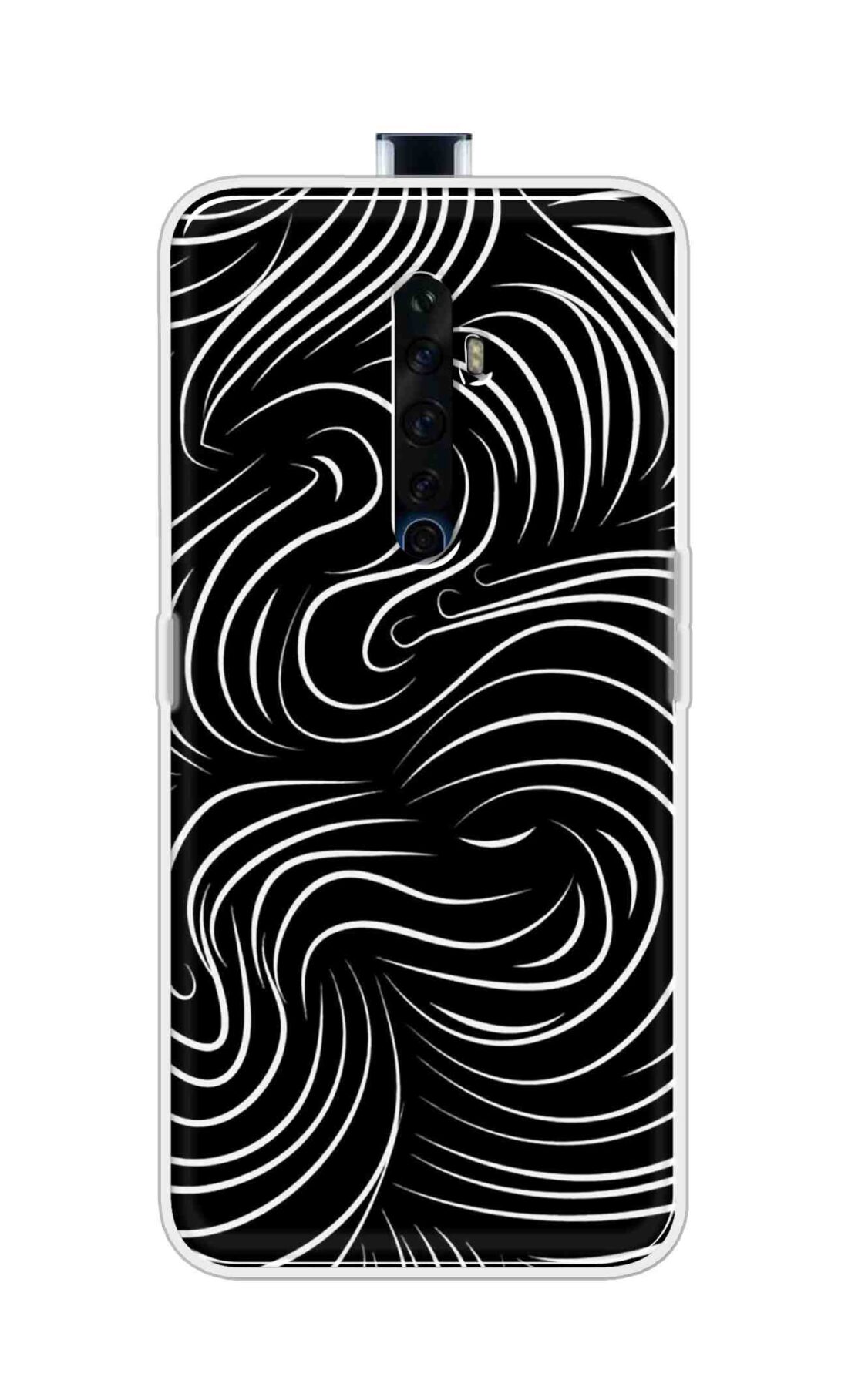 Coberta Back Cover For Oppo Reno 2Z Back Cover Stylish Case - White Curves Design D16552