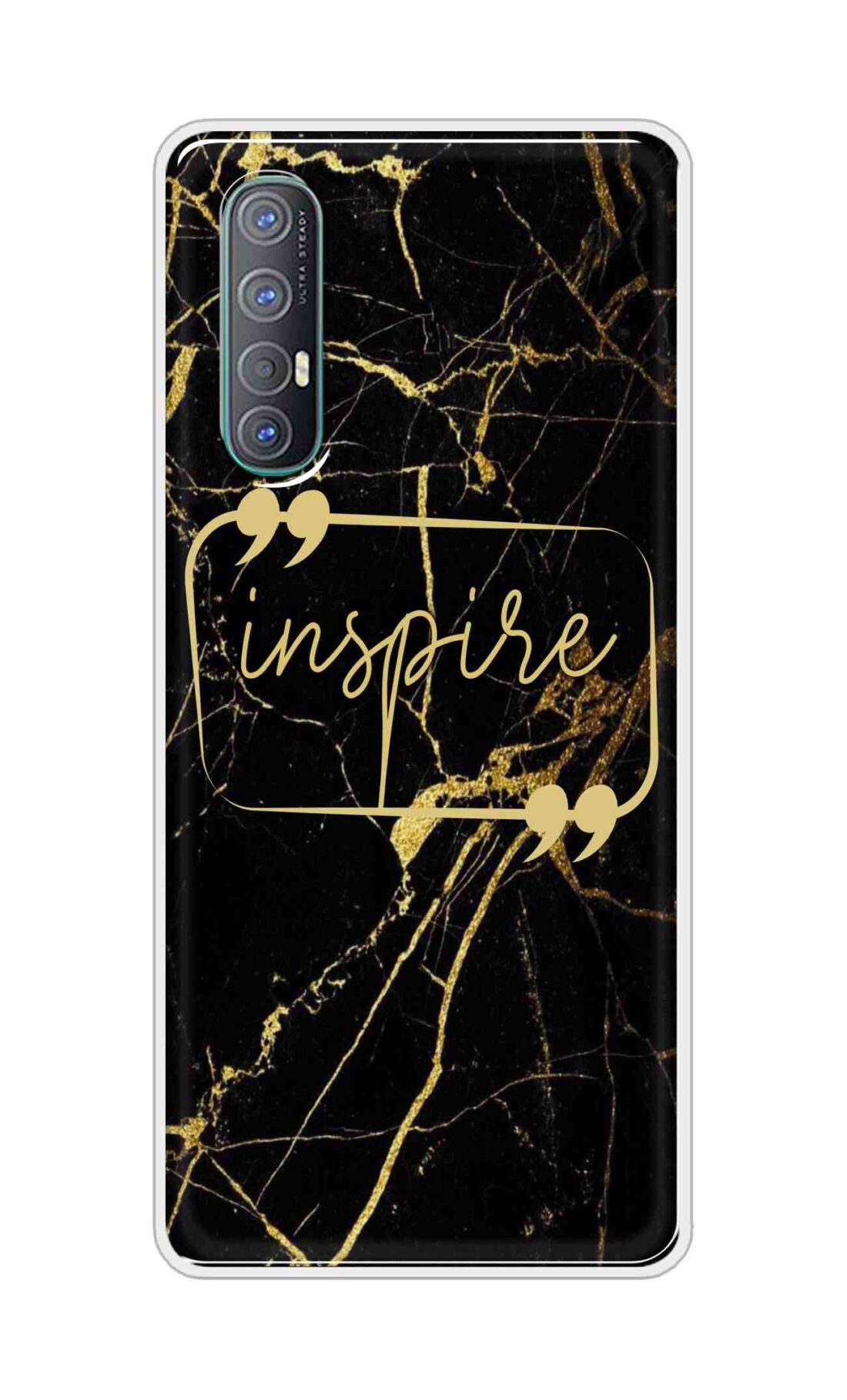 Coberta Back Cover For Oppo Reno 3 Pro Back Cover Stylish Case - Inspire in Golden Marble Design D16509