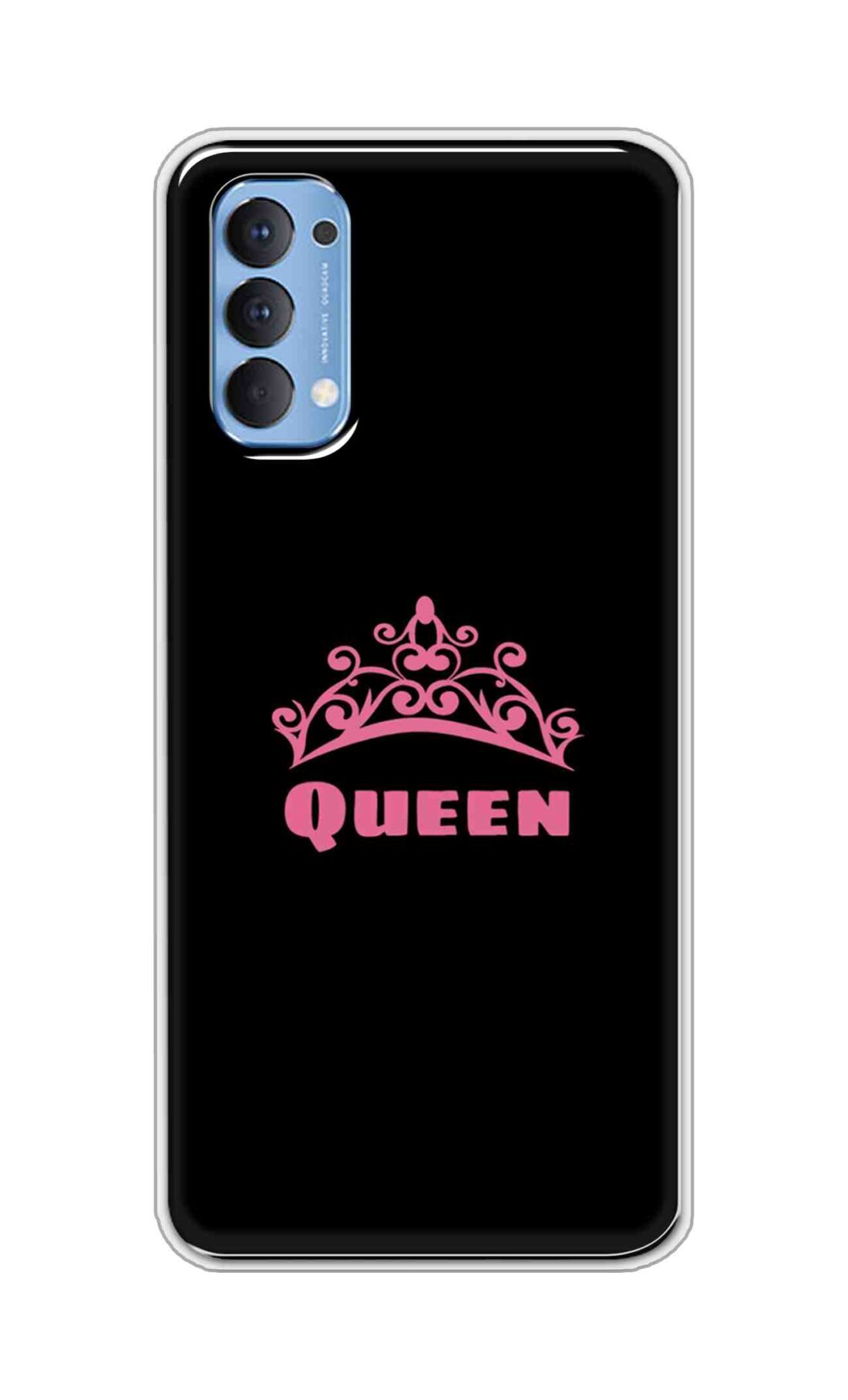 Coberta Back Cover For Oppo Reno 4 Back Cover Stylish Case - Queen Texts in Black Design D11091