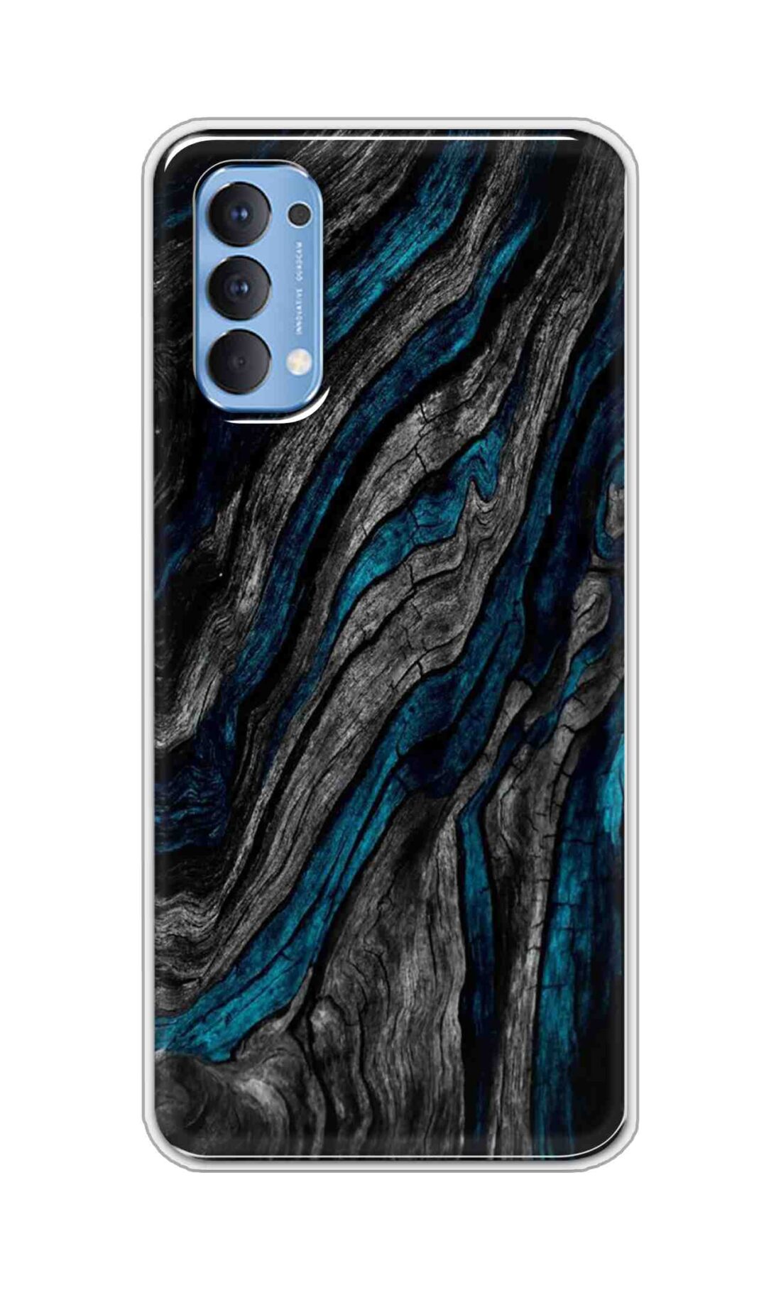 Coberta Back Cover For Oppo Reno 4 Back Cover Stylish Case - Grey and Blue Mountain Design D16028