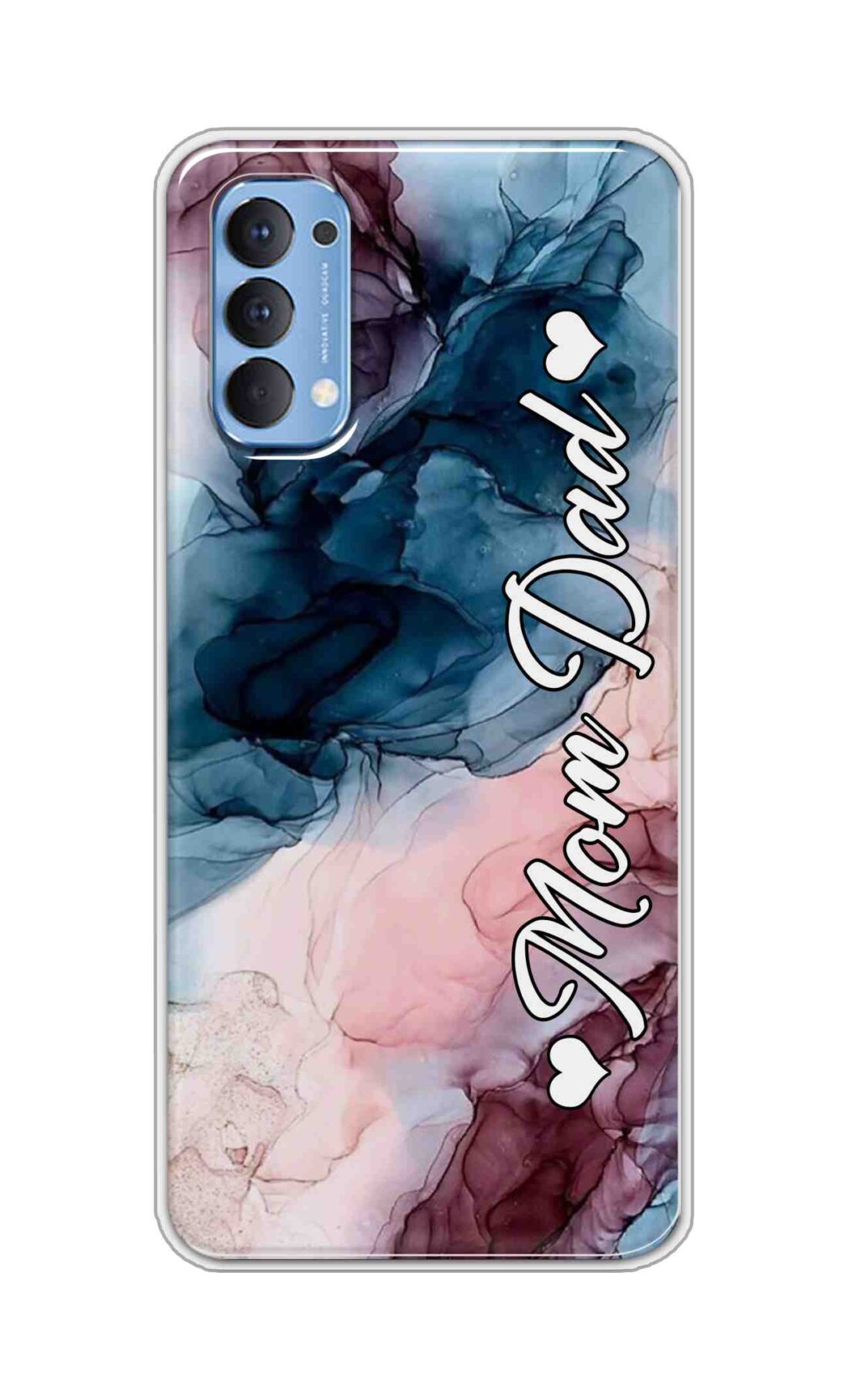 Coberta Back Cover For Oppo Reno 4 Back Cover Stylish Case - Mom and Dad on Colourful Marble D16654