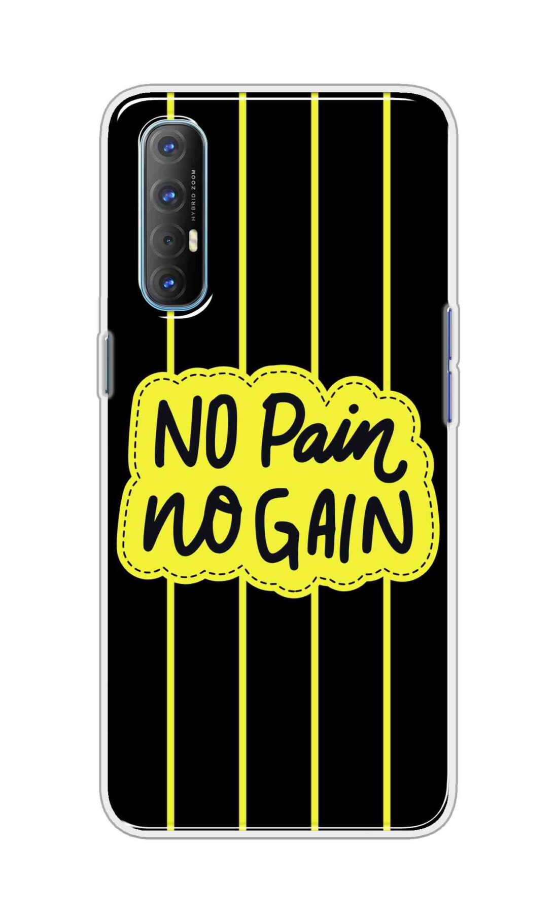 Coberta Back Cover For Oppo Reno 4 Pro Back Cover Stylish Case - No Pain No Gain in Yellow Design D16508