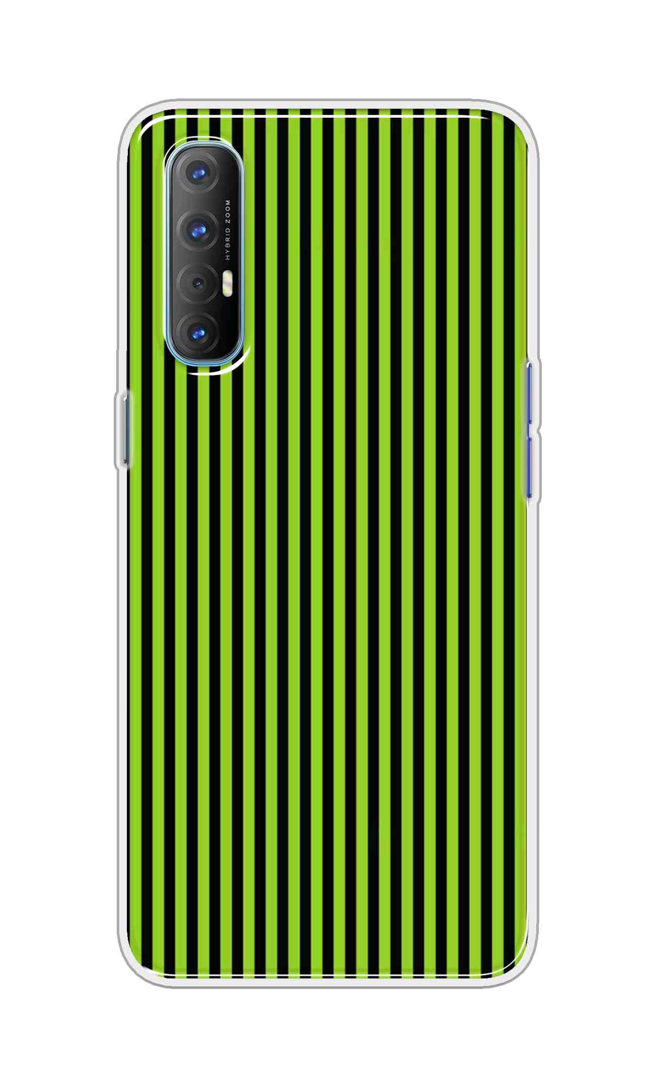 Coberta Back Cover For Oppo Reno 4 Pro Back Cover Stylish Case - Green and Black Liner Design D16511