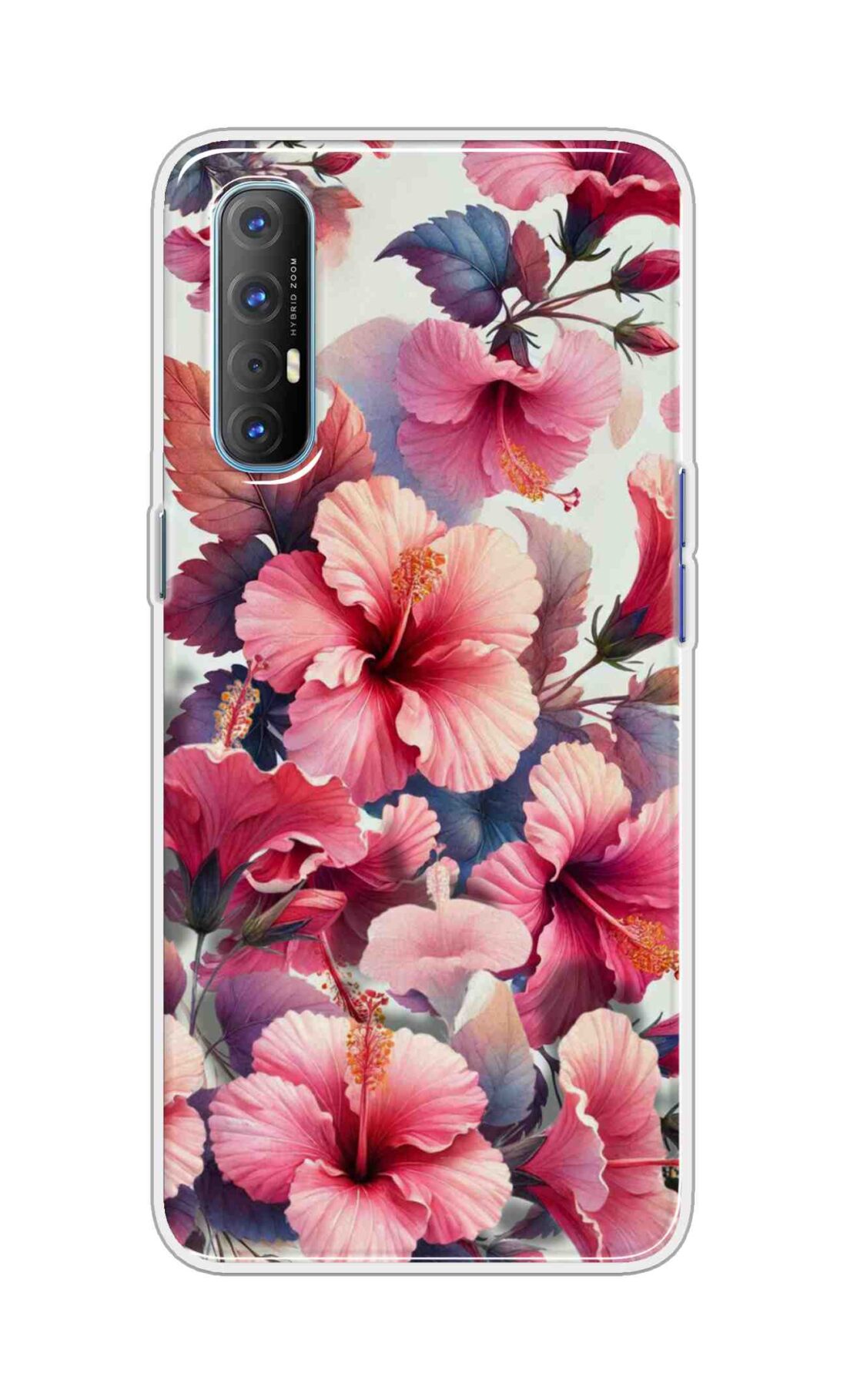 Coberta Back Cover For Oppo Reno 4 Pro Back Cover Stylish Case - Pink Leaves and Flowers Design D16525