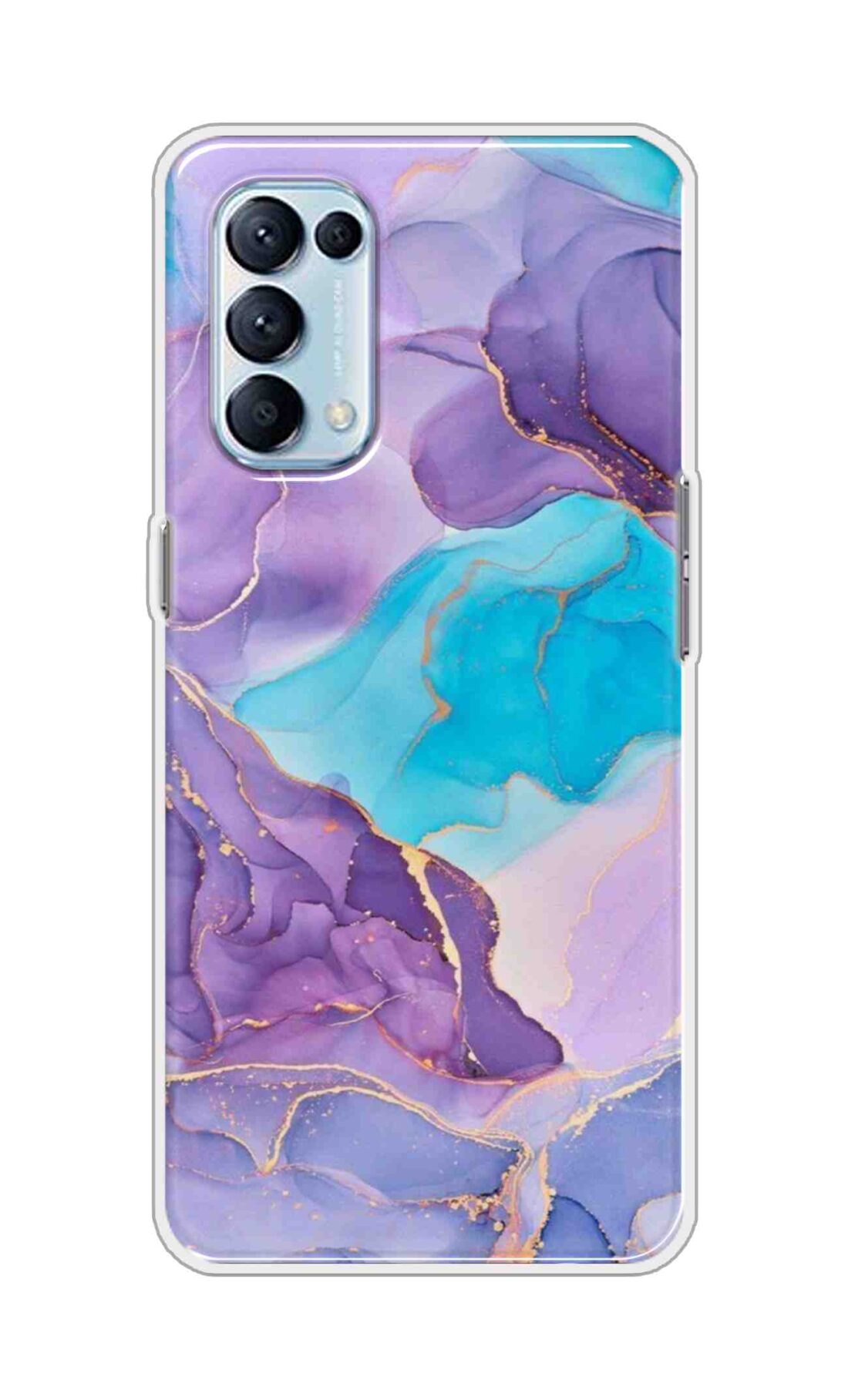Coberta Back Cover For Oppo Reno5 Pro 4G Back Cover Stylish Case - Purple and Blue Marble Design D16216