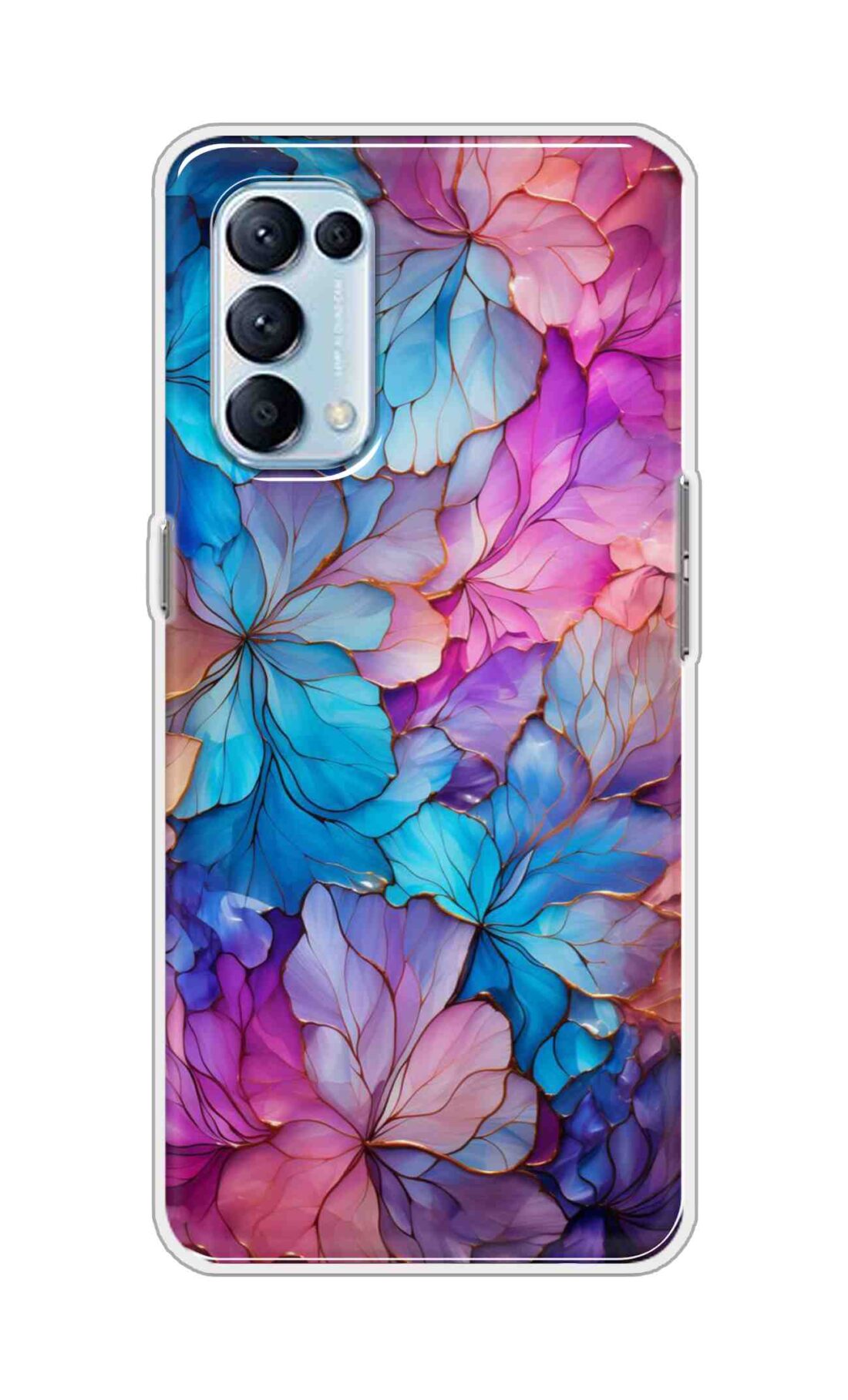 Coberta Back Cover For Oppo Reno5 Pro 4G Back Cover Stylish Case - Multicolour Asthetic Flowers Design D16480