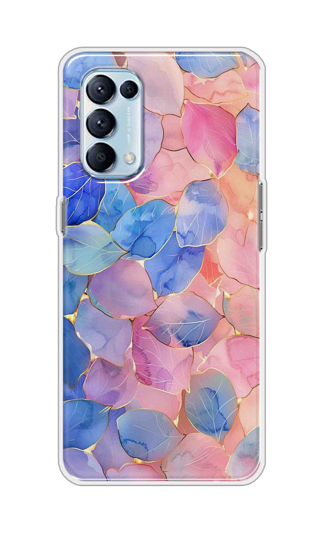 Coberta Back Cover For Oppo Reno5 Pro 4G Back Cover Stylish Case - Multicolour Artifical Leaves Design D16491