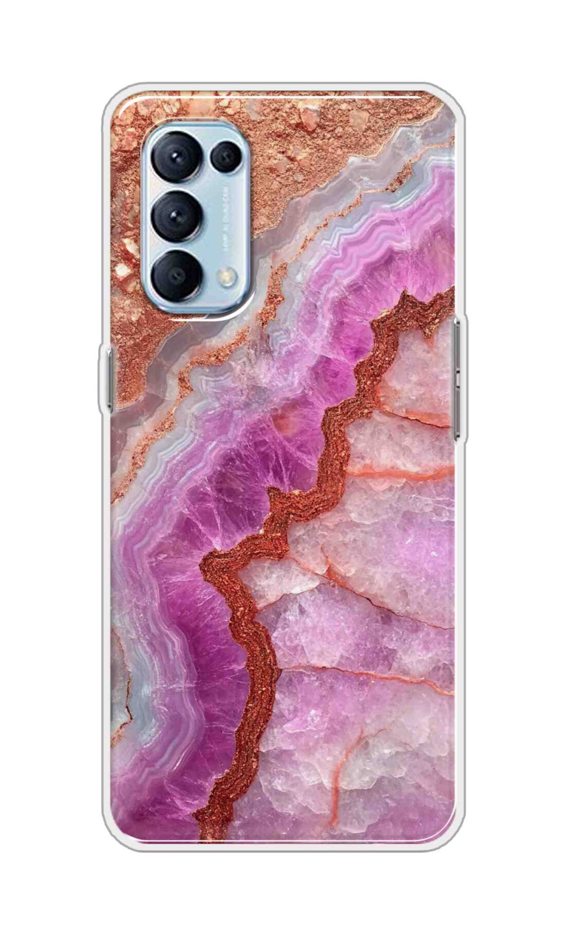 Coberta Back Cover For Oppo Reno5 Pro 4G Back Cover Stylish Case - Multicolour Marble Design D16532
