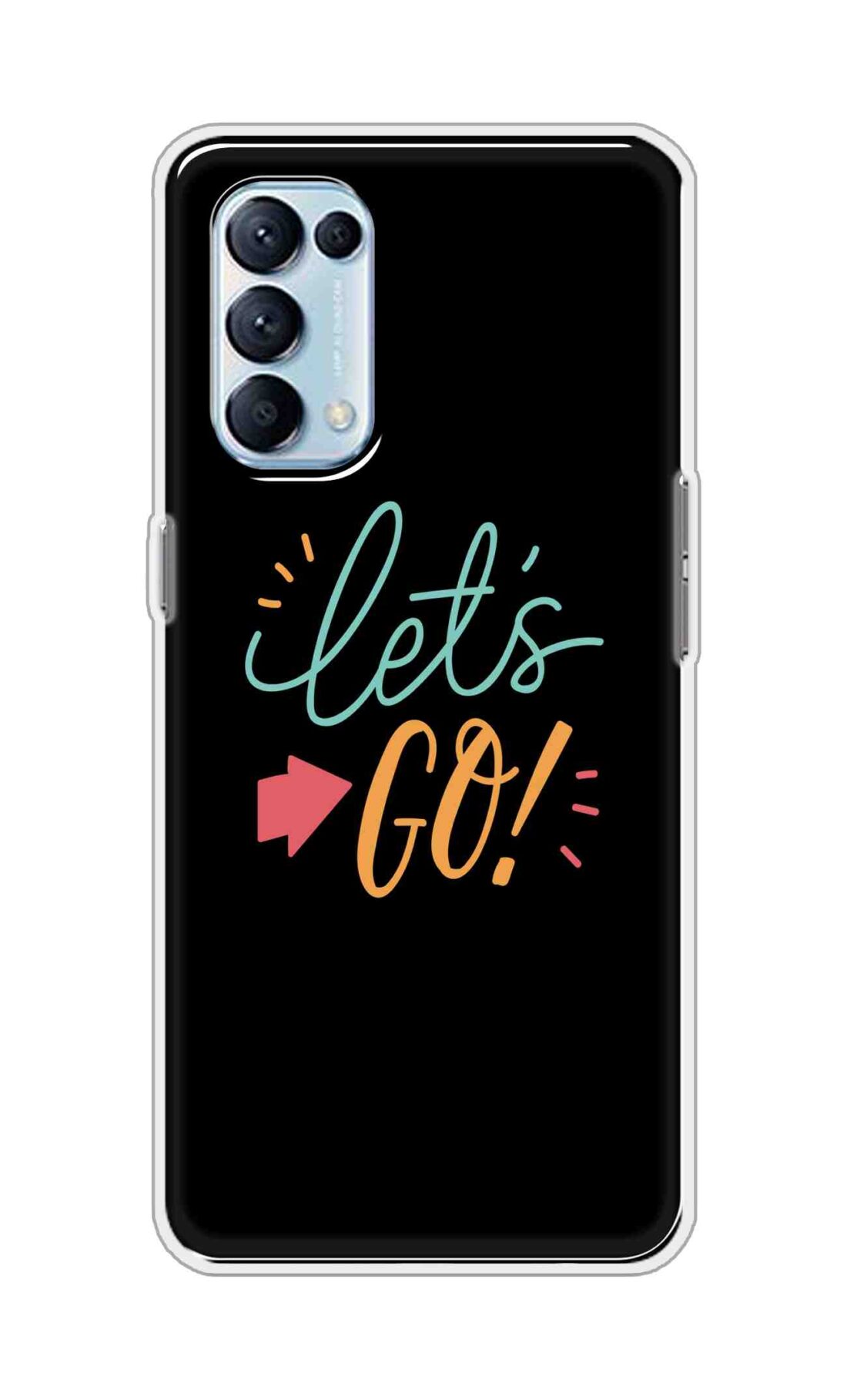 Coberta Back Cover For Oppo Reno5 Pro 4G Back Cover Stylish Case - Lets Go in Black Design Design D16650