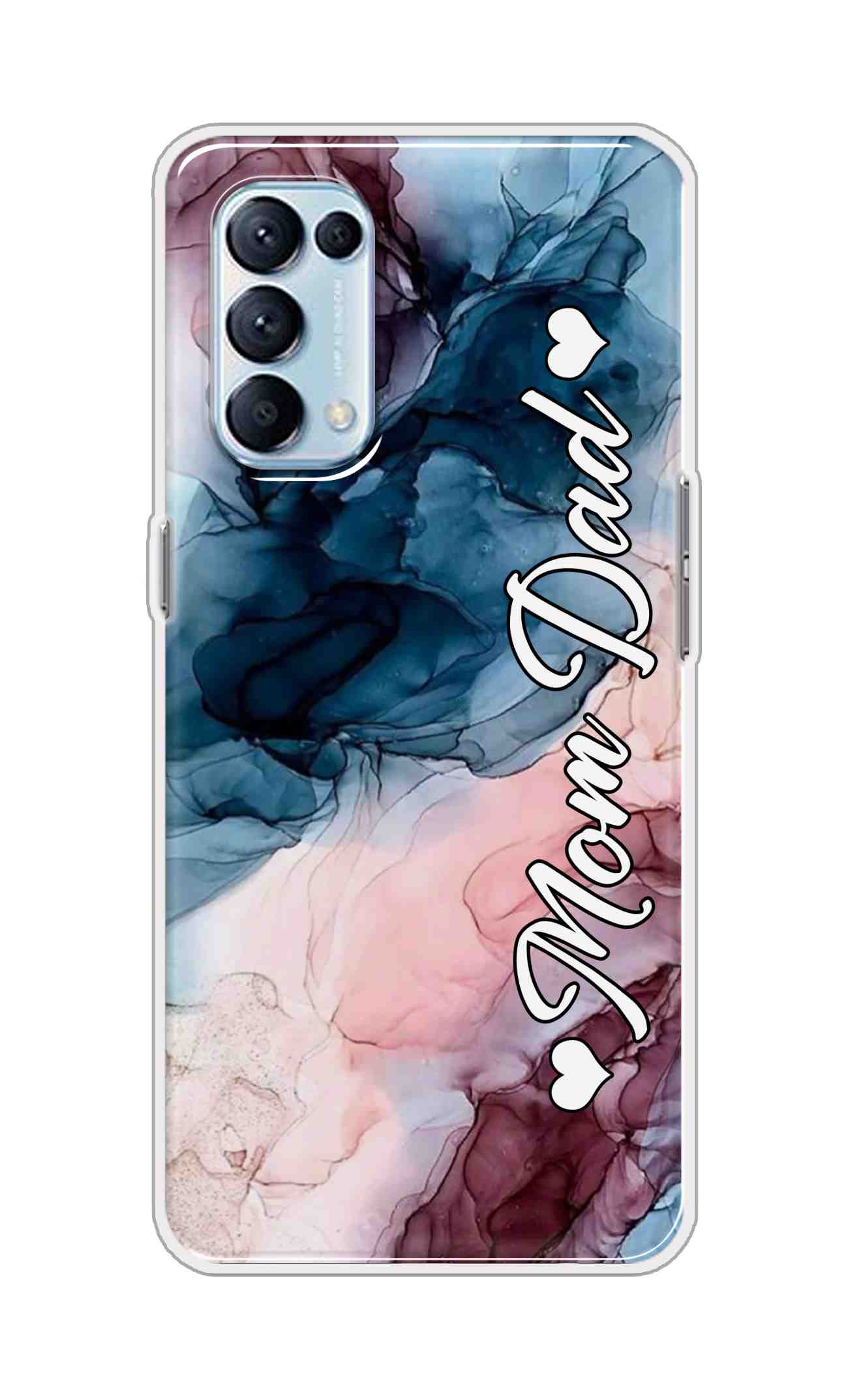 Coberta Back Cover For Oppo Reno5 Pro 4G Back Cover Stylish Case - Mom and Dad on Colourful Marble D16654