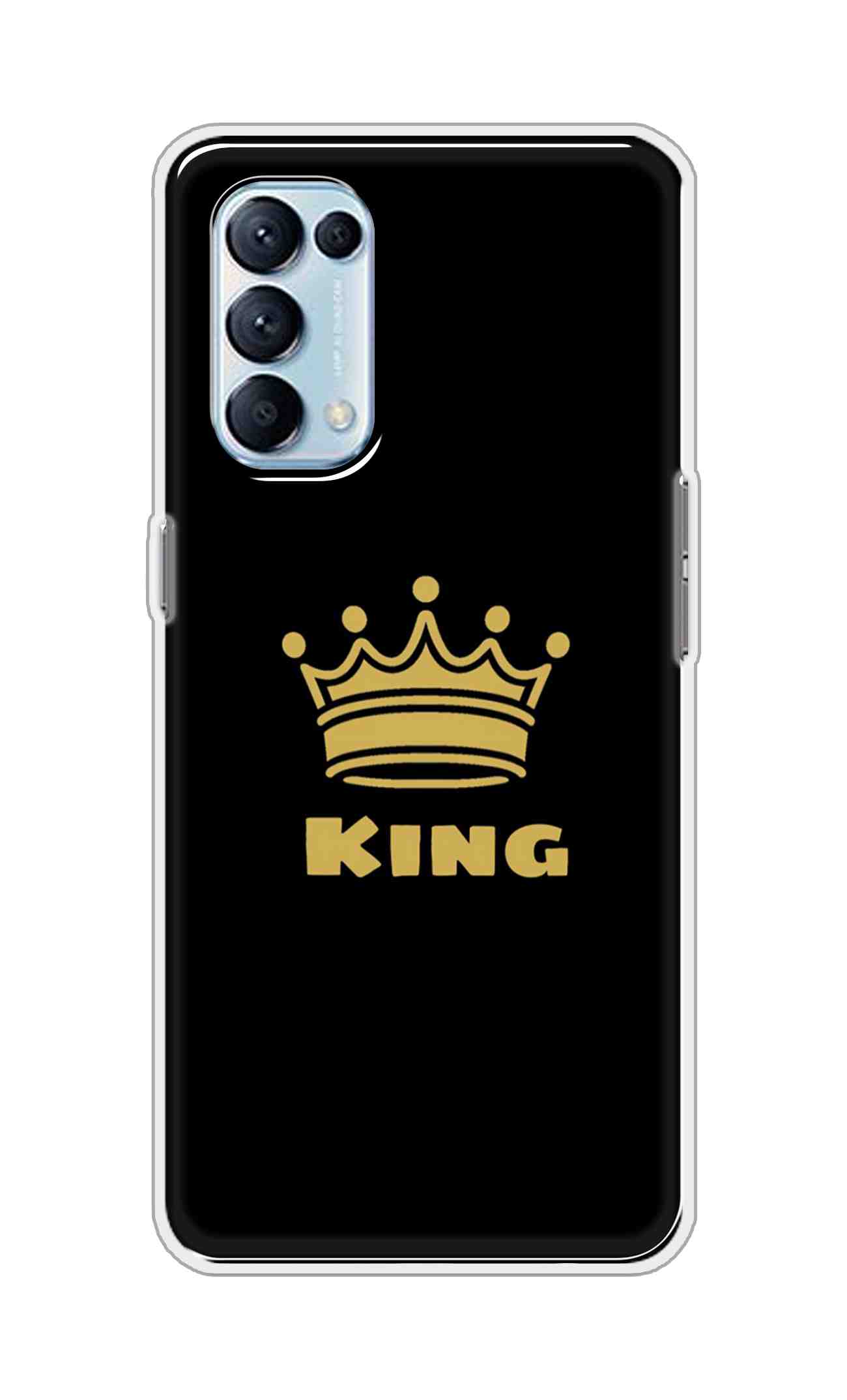 Coberta Back Cover For Oppo Reno5 Pro 5G Back Cover Stylish Case - King Texts in Black Design D11092