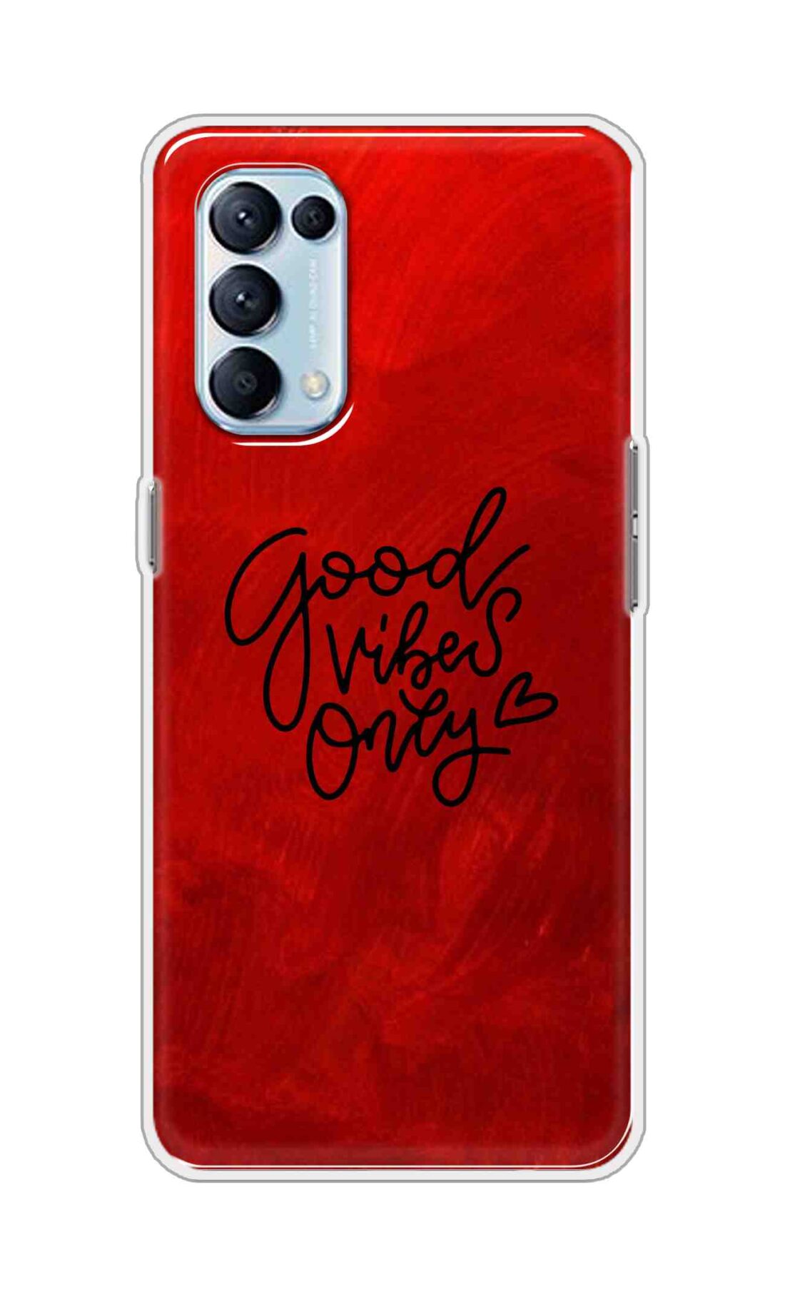 Coberta Back Cover For Oppo Reno5 Pro 5G Back Cover Stylish Case - Good Vibes Only in Red Design D16507