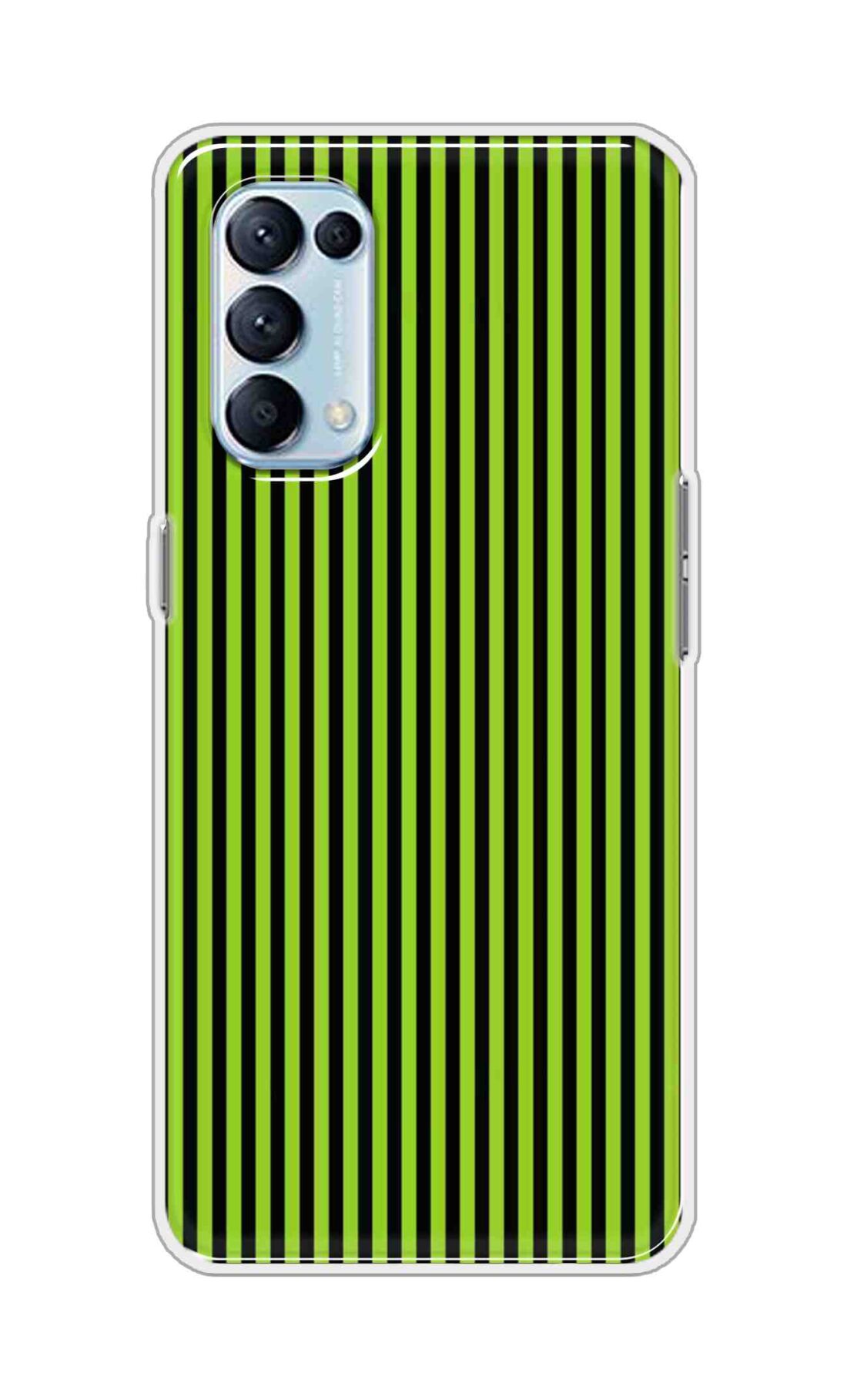 Coberta Back Cover For Oppo Reno5 Pro 5G Back Cover Stylish Case - Green and Black Liner Design D16511