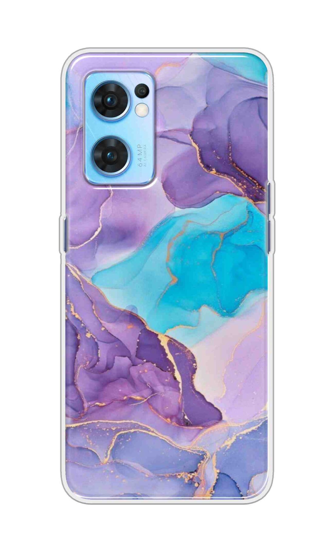 Coberta Back Cover For Oppo Reno 7 5G Back Cover Stylish Case - Purple and Blue Marble Design D16216