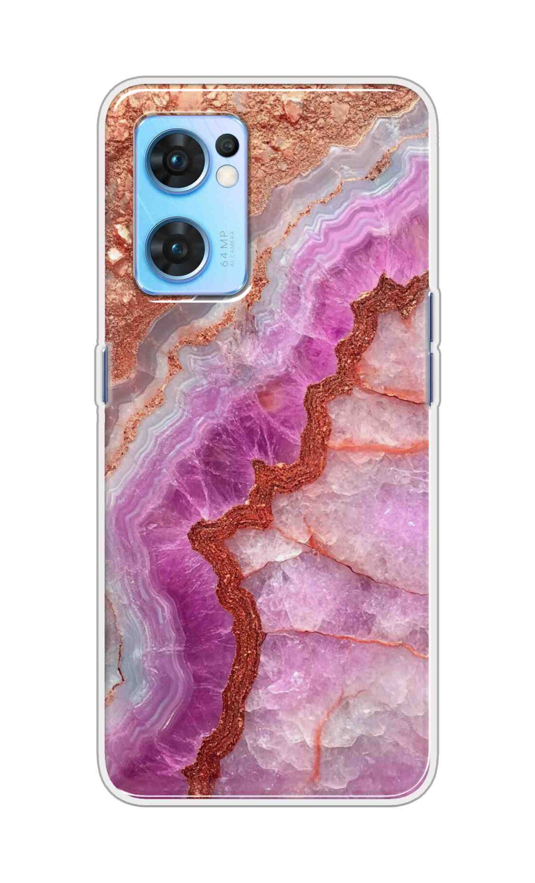 Coberta Back Cover For Oppo Reno 7 5G Back Cover Stylish Case - Multicolour Marble Design D16532