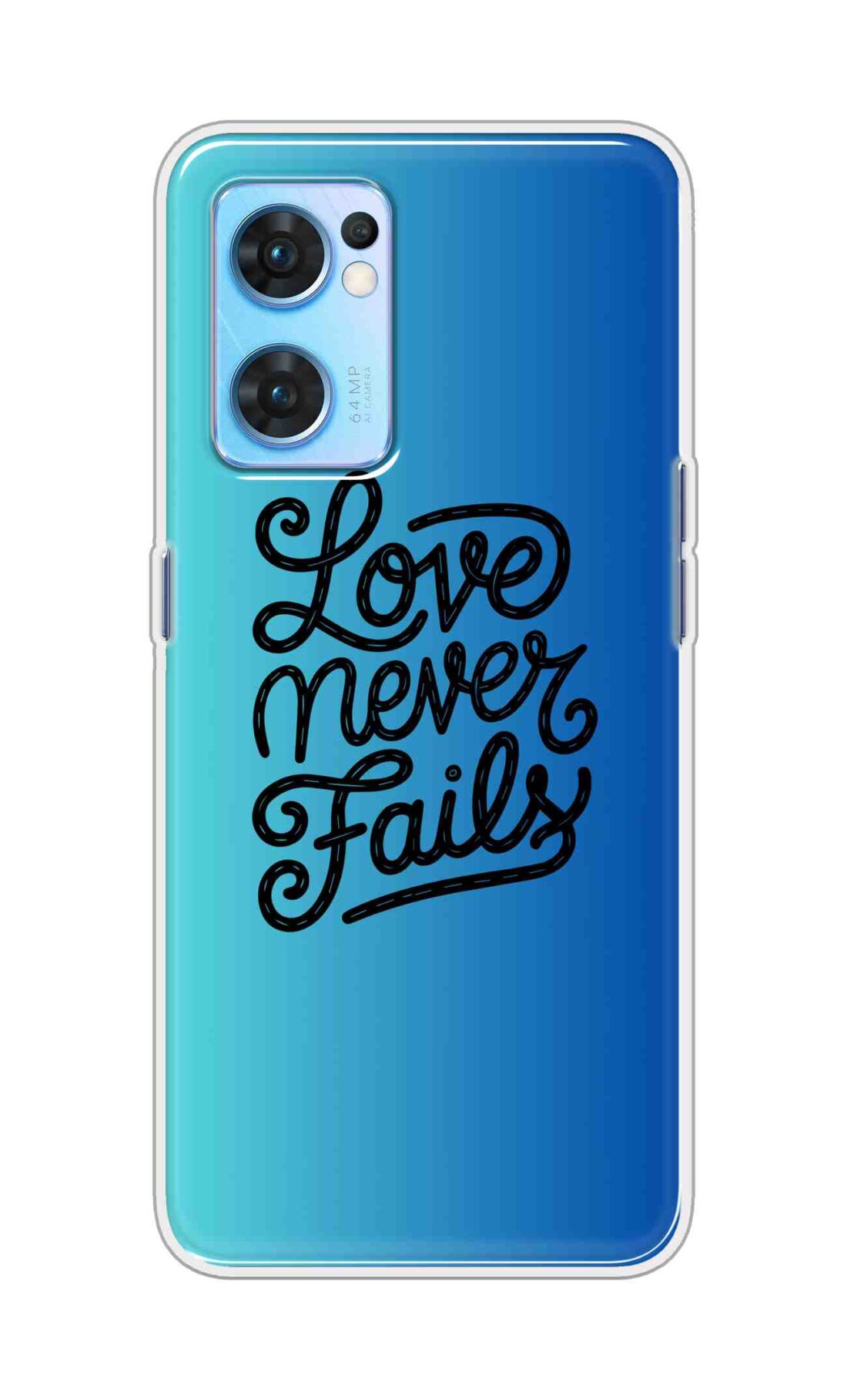 Coberta Back Cover For Oppo Reno 7 5G Back Cover Stylish Case - Love Never Fails in Blue Design D16643