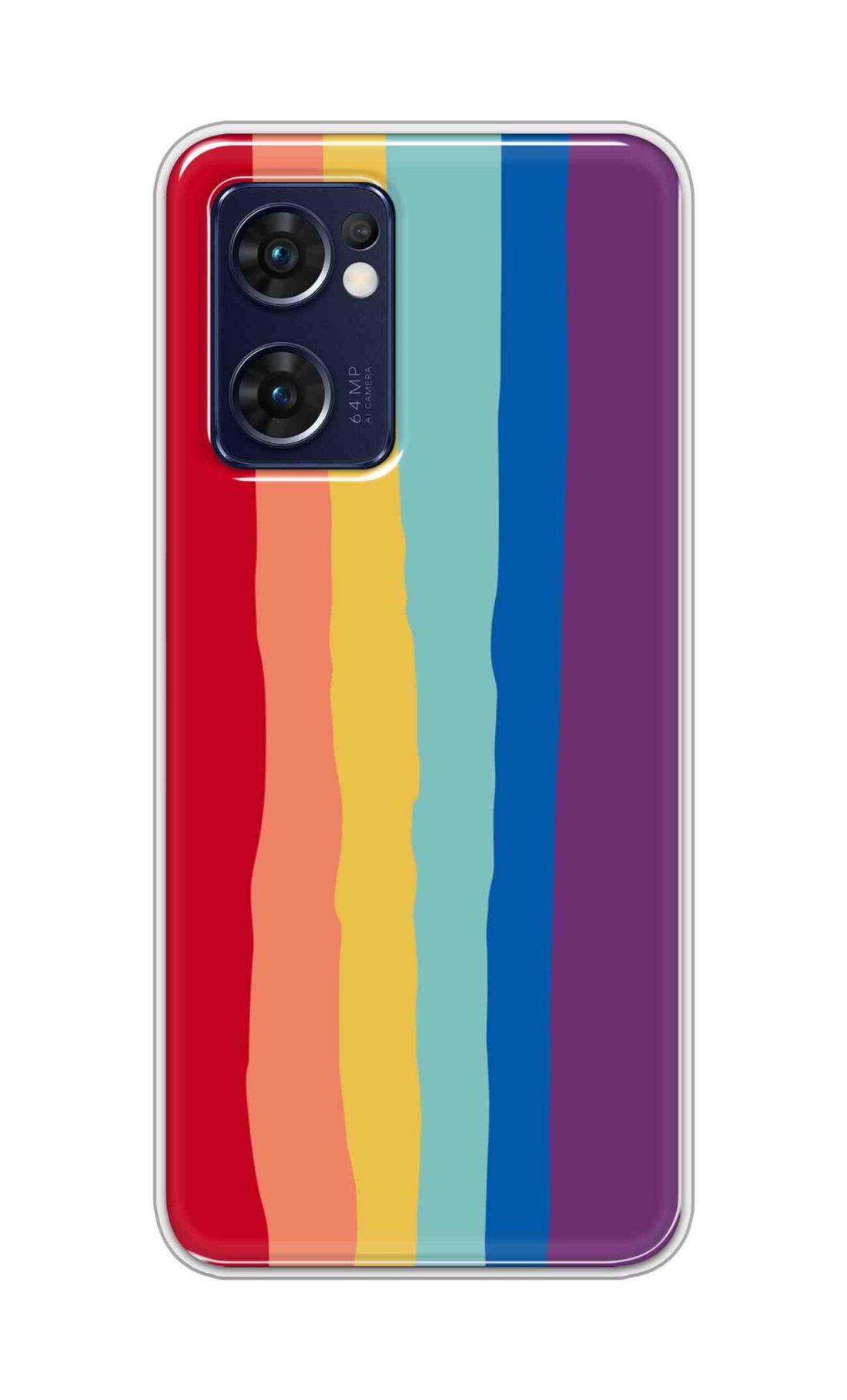 Coberta Back Cover For Oppo Reno 7 5G Back Cover Stylish Case - Colourful Rainbow Design D13201