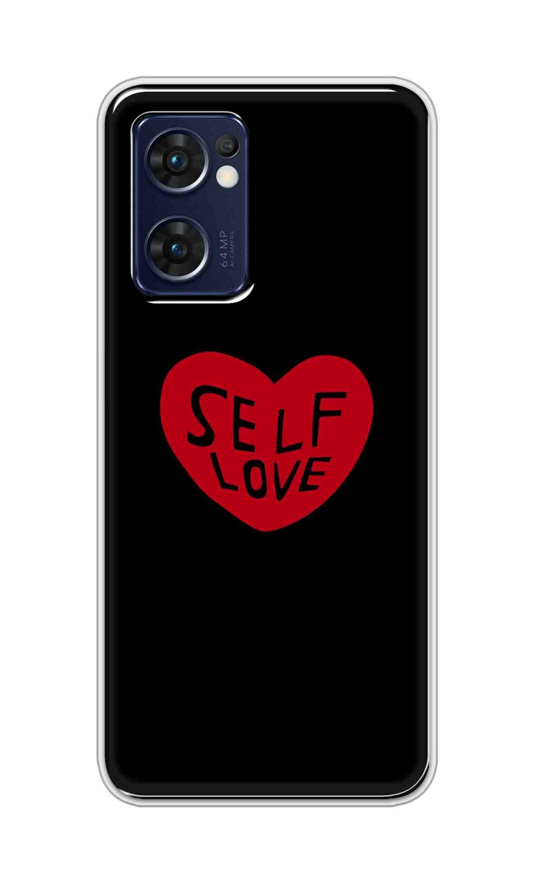 Coberta Back Cover For Oppo Reno 7 5G Back Cover Stylish Case - Self Love Heart in Black Design D16516