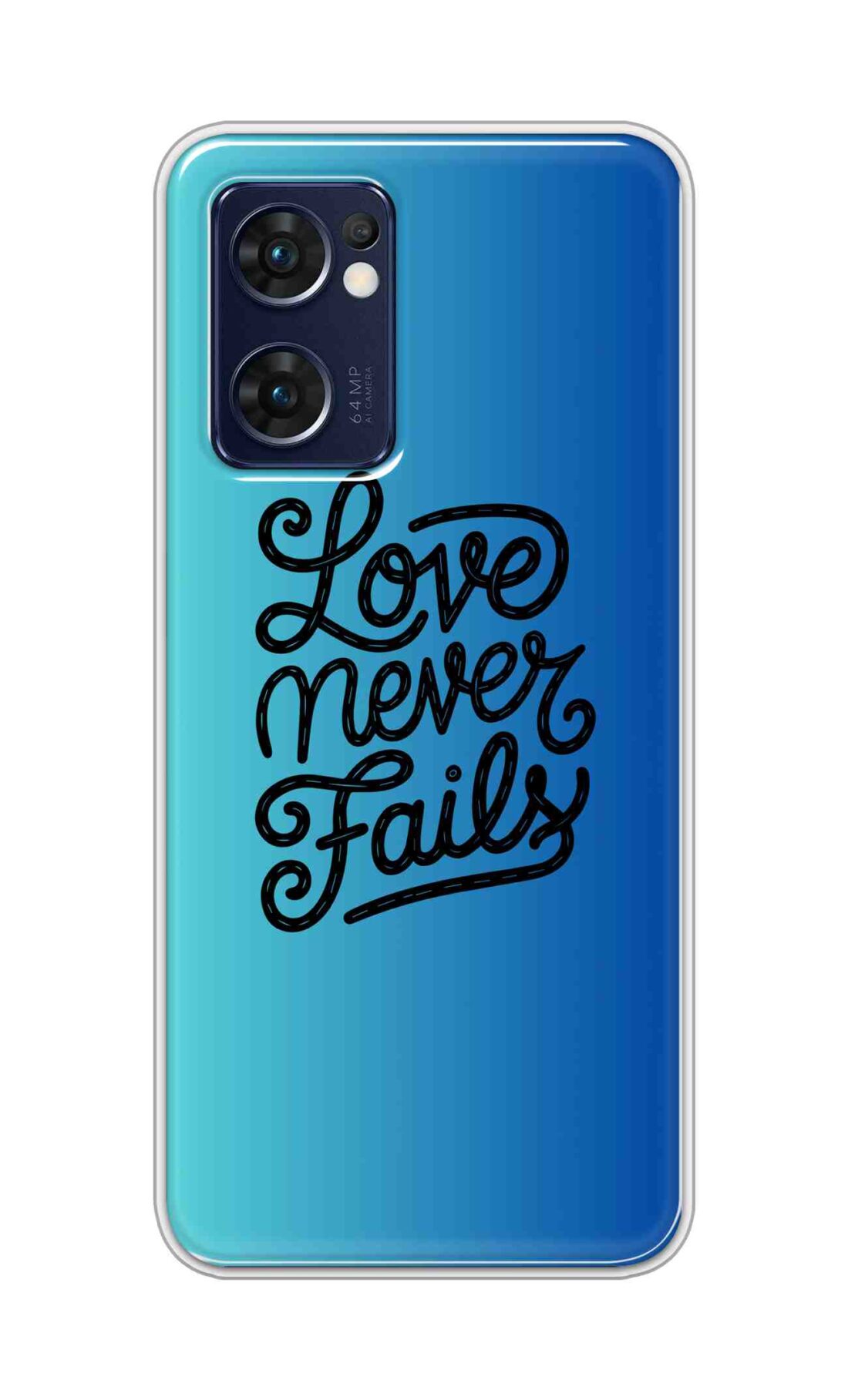 Coberta Back Cover For Oppo Reno 7 5G Back Cover Stylish Case - Love Never Fails in Blue Design D16643
