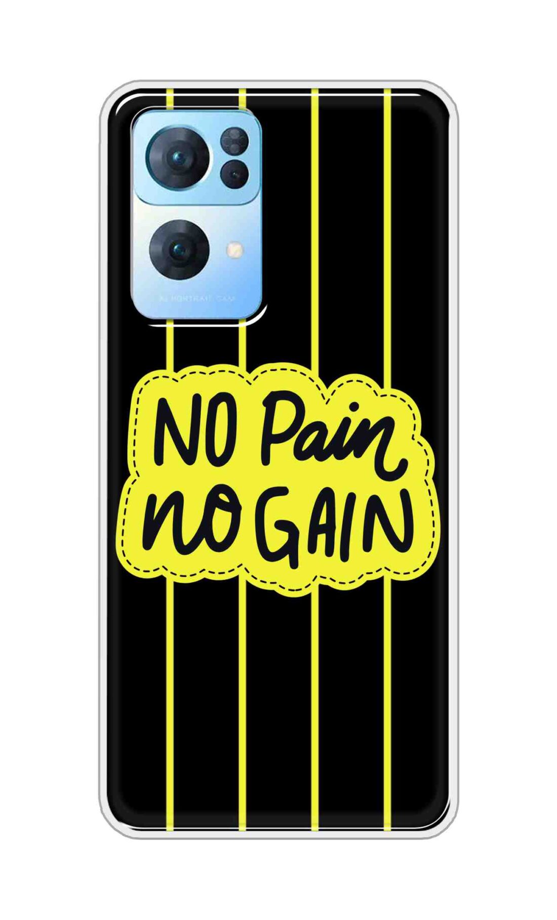 Coberta Back Cover For Oppo Reno 7 Pro Back Cover Stylish Case - No Pain No Gain in Yellow Design D16508