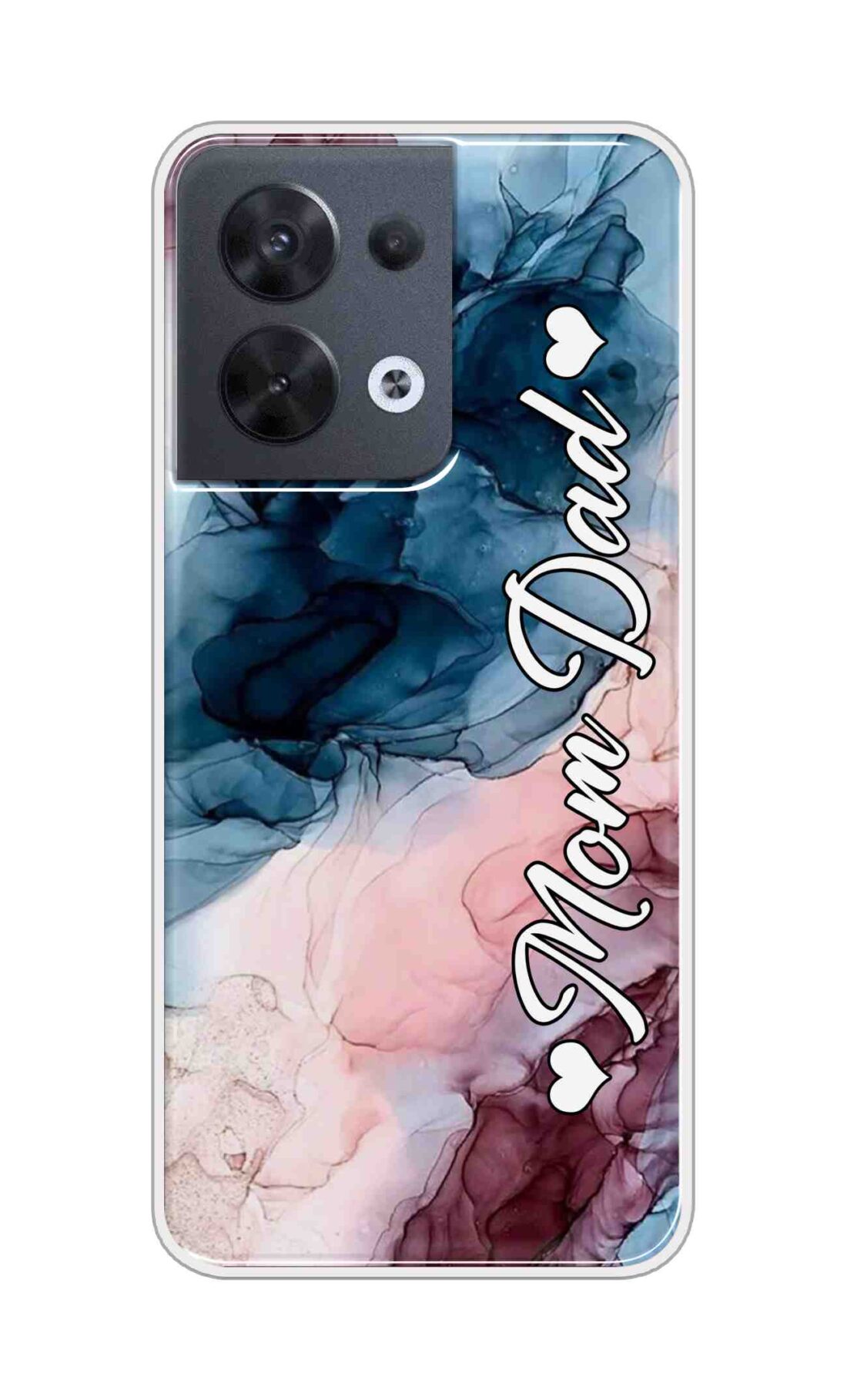 Coberta Back Cover For Oppo Reno8 5G Back Cover Stylish Case - Mom and Dad on Colourful Marble D16654