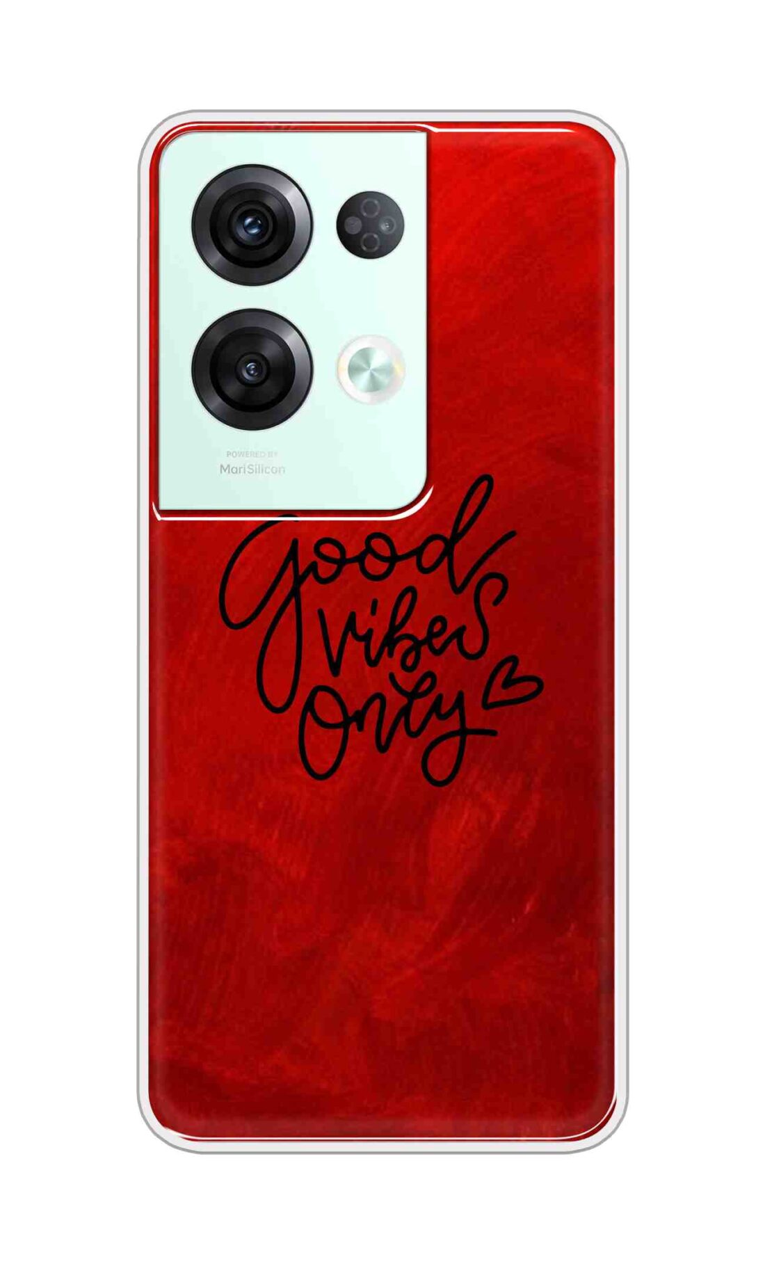 Coberta Back Cover For Oppo Reno8 Pro 5G Back Cover Stylish Case - Good Vibes Only in Red Design D16507
