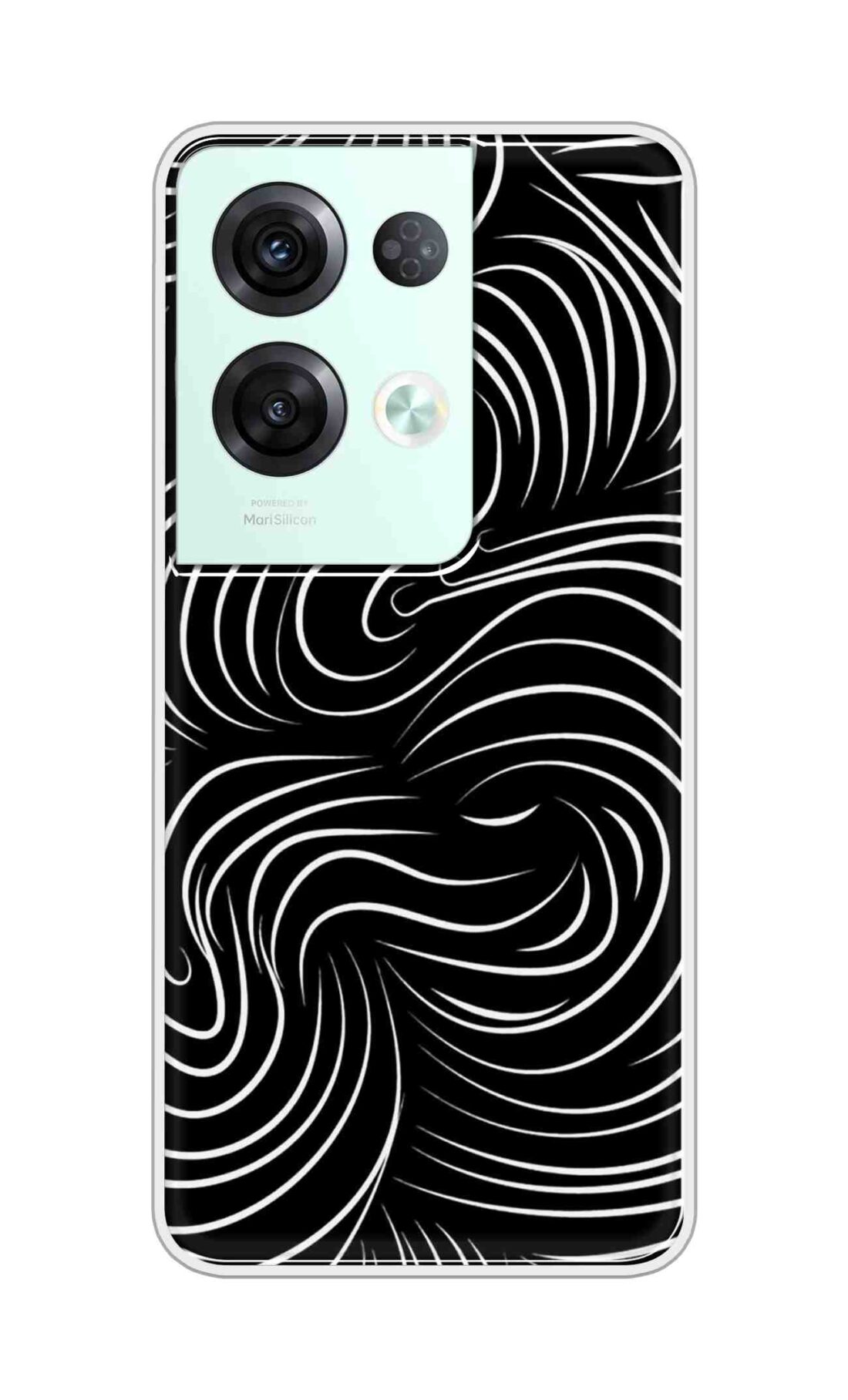 Coberta Back Cover For Oppo Reno8 Pro 5G Back Cover Stylish Case - White Curves Design D16552