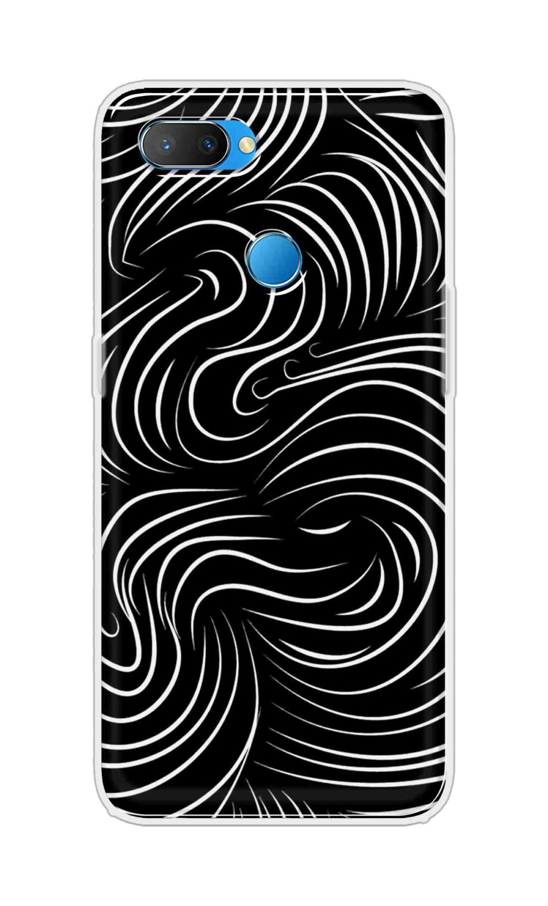 Coberta Back Cover For Oppo U1 Back Cover Stylish Case - White Curves Design D16552
