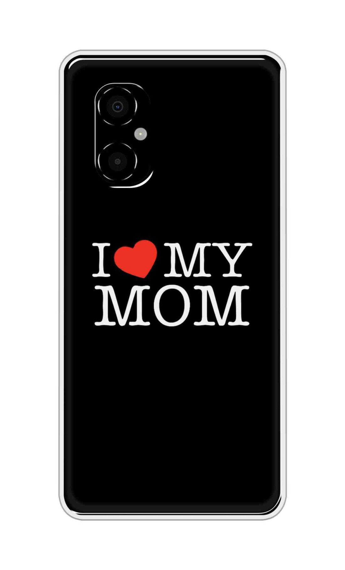 Coberta Back Cover For Poco M4 5G Back Cover Stylish Case - I Love My Mom in Black Design D11011