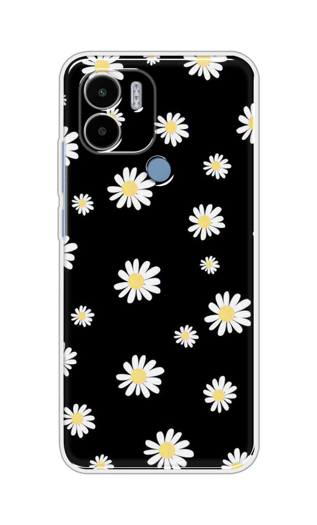 Coberta Back Cover For Poco C51 Back Cover Stylish Case - Sun Flowers in Black Design D11094