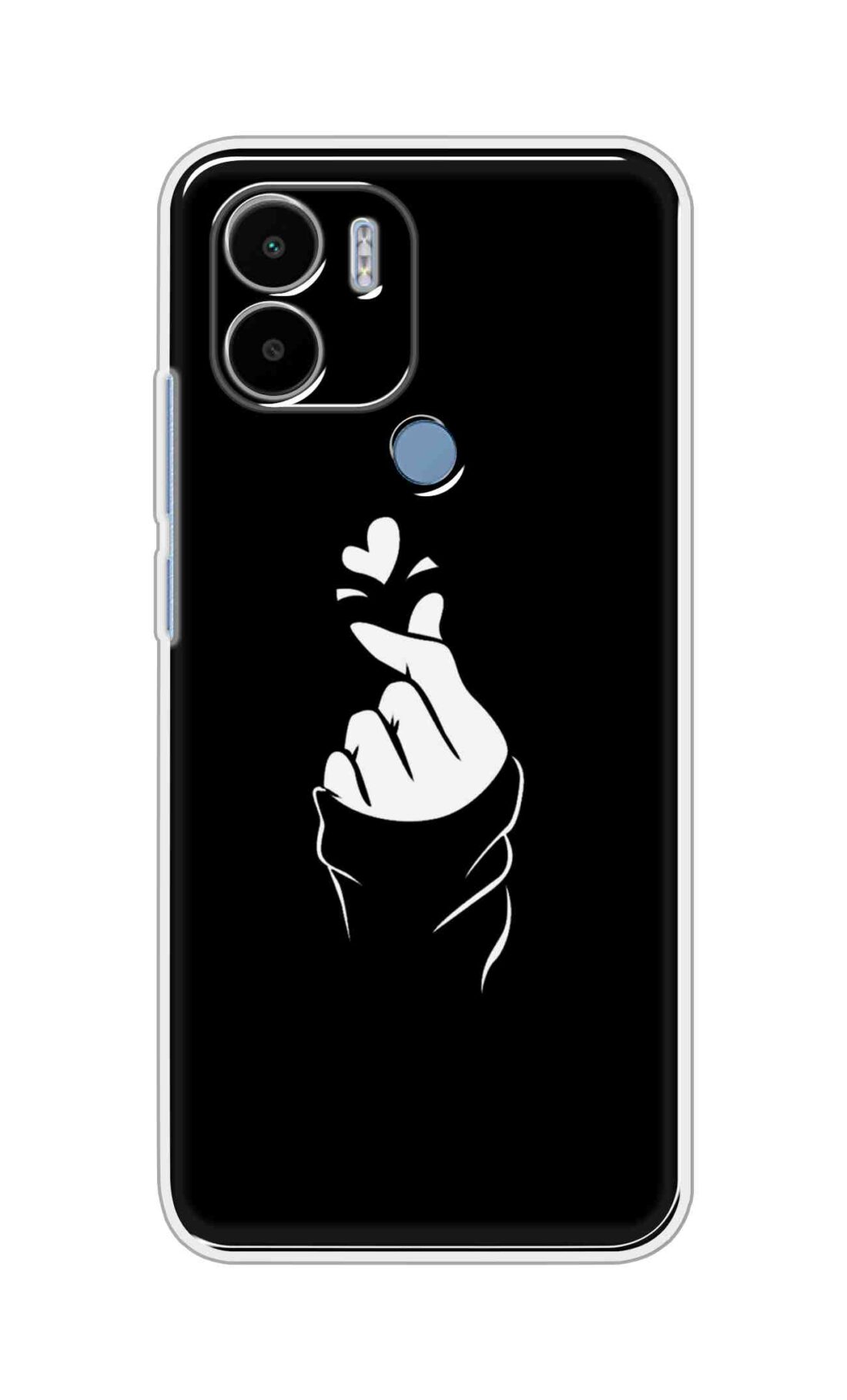 Coberta Back Cover For Poco C51 Back Cover Stylish Case - Black Korean Heart Design D11802