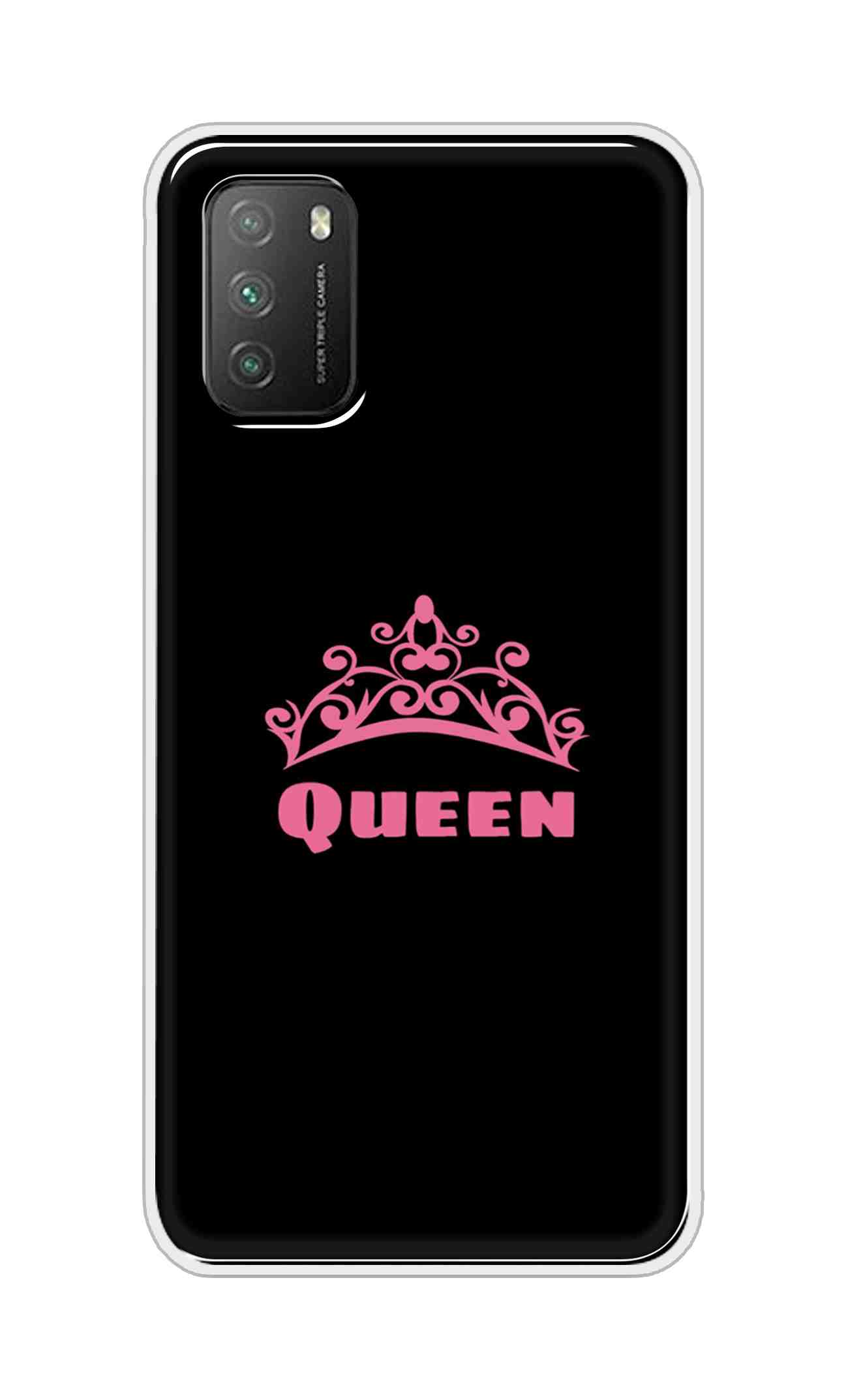 Coberta Back Cover For Poco M3 Back Cover Stylish Case - Queen Texts in Black Design D11091