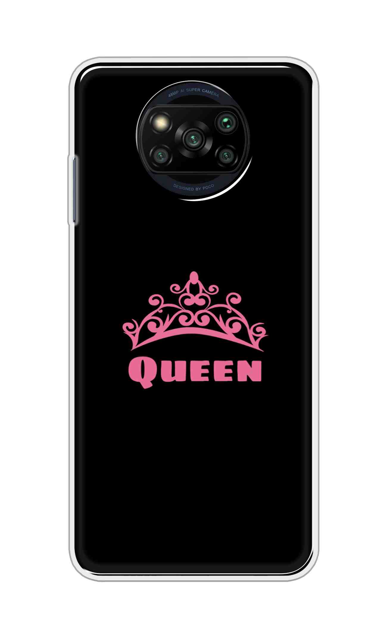 Coberta Back Cover For Poco X3 Pro Back Cover Stylish Case - Queen Texts in Black Design D11091