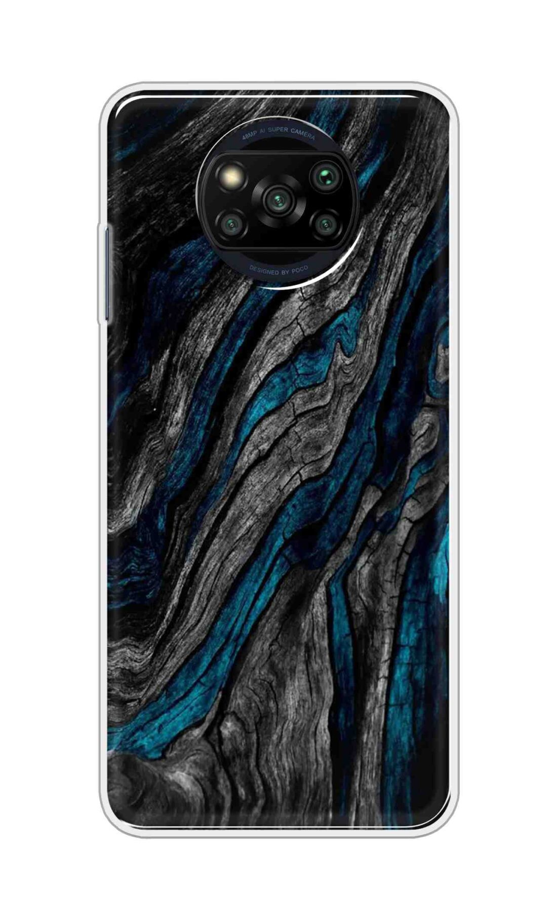 Coberta Back Cover For Poco X3 Pro Back Cover Stylish Case - Grey and Blue Mountain Design D16028