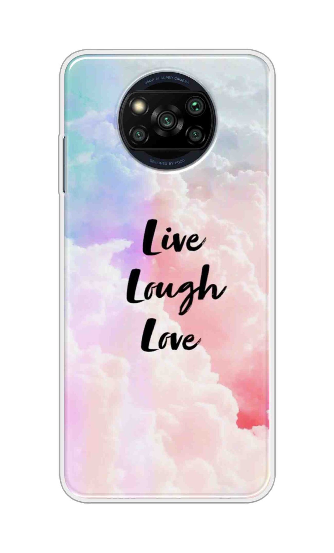 Coberta Back Cover For Poco X3 Pro Back Cover Stylish Case - Live Laugh Love Text Design D16091