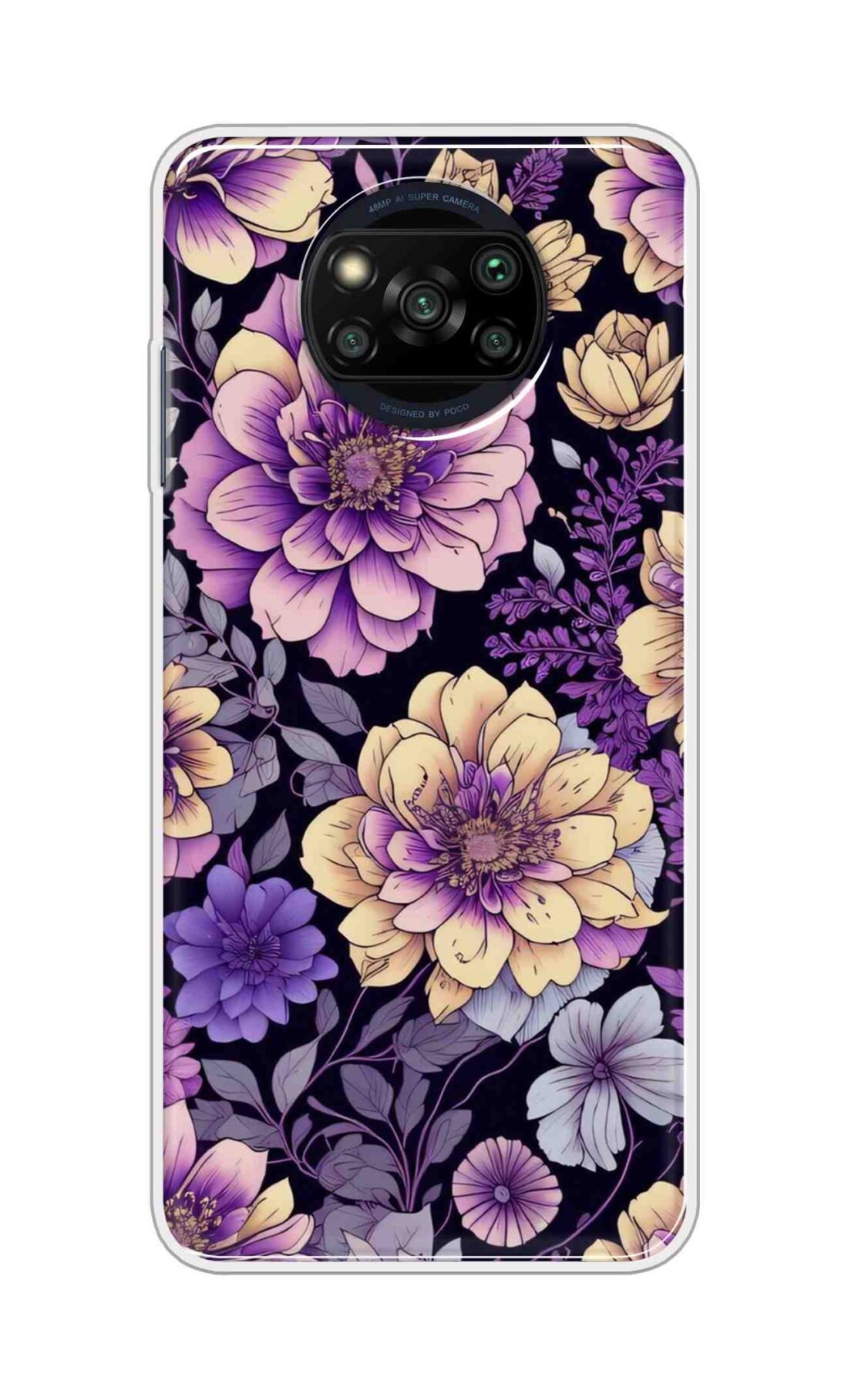 Coberta Back Cover For Poco X3 Pro Back Cover Stylish Case - Pink and Yellow Lotus Flowers Design D16263