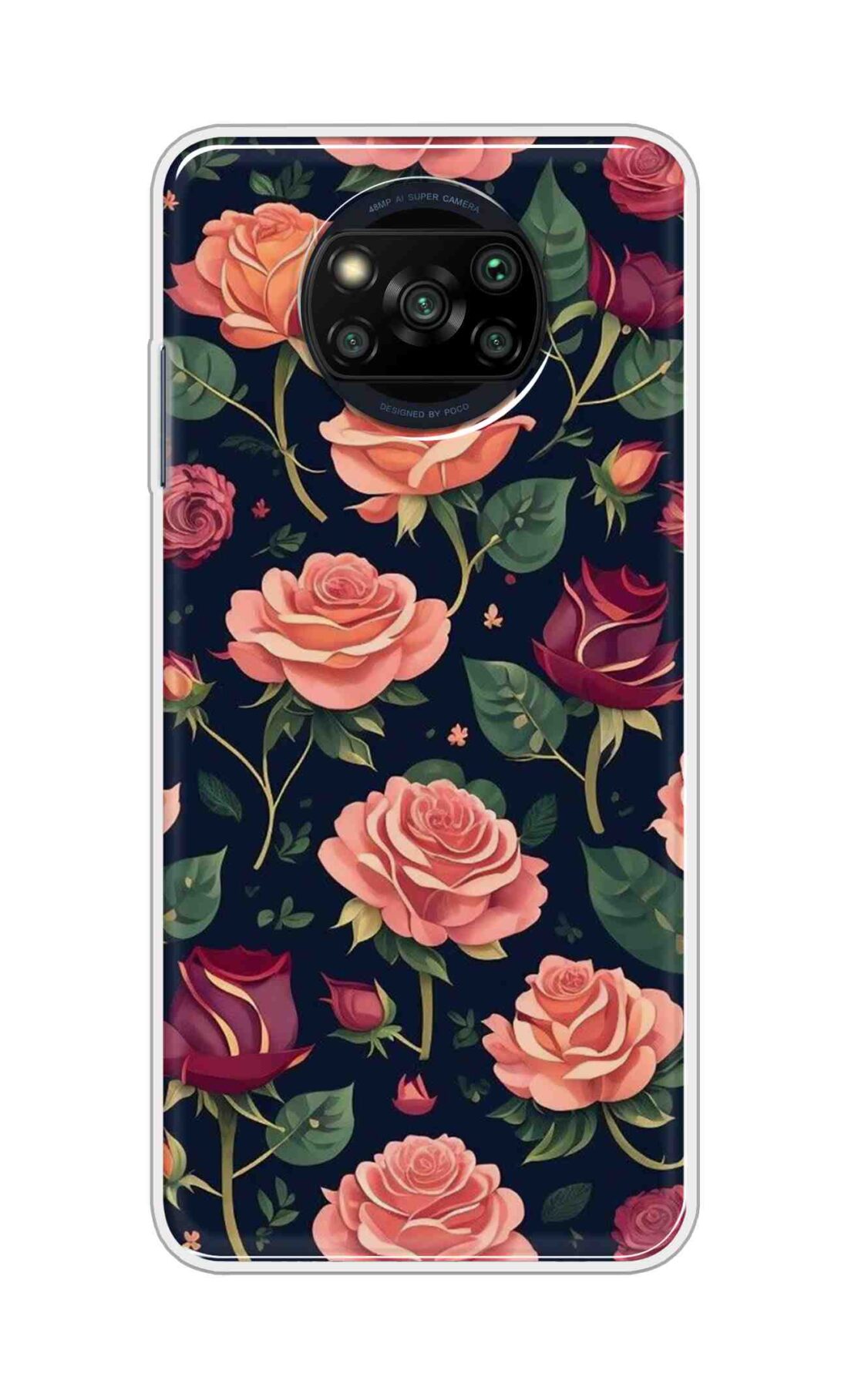 Coberta Back Cover For Poco X3 Pro Back Cover Stylish Case - Pink and Red Rose Design D16271