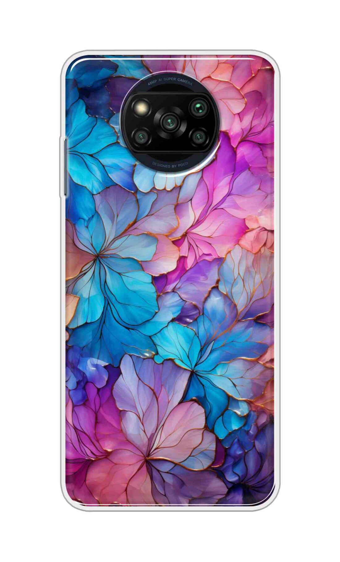 Coberta Back Cover For Poco X3 Pro Back Cover Stylish Case - Multicolour Asthetic Flowers Design D16480